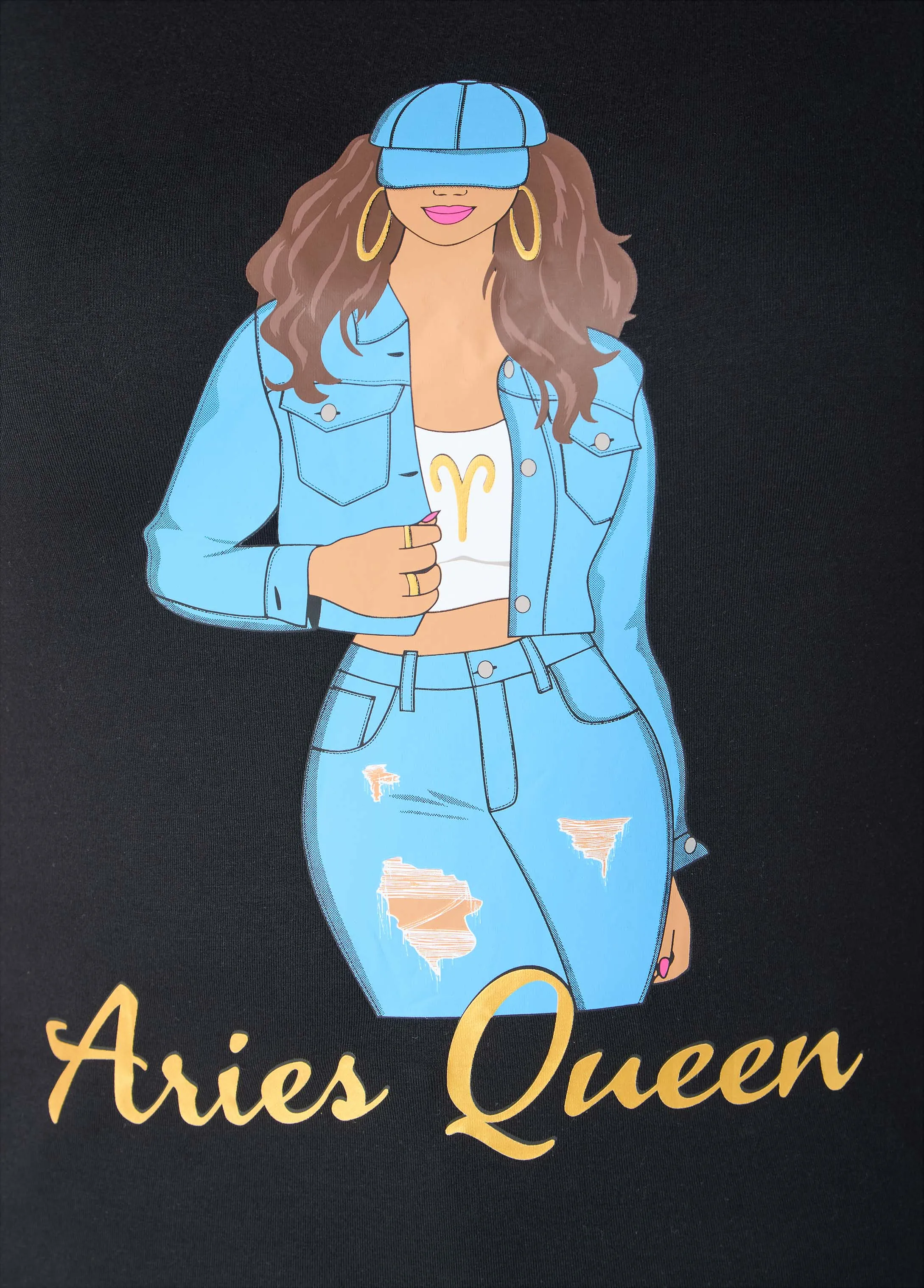 Metallic Aries Queen Graphic Tee sold by Ashley Stewart product image thumbnail 4