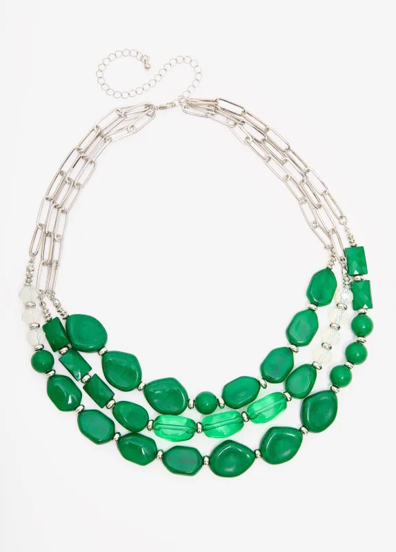 Layered Marbled Stone Necklace Set sold by Ashley Stewart