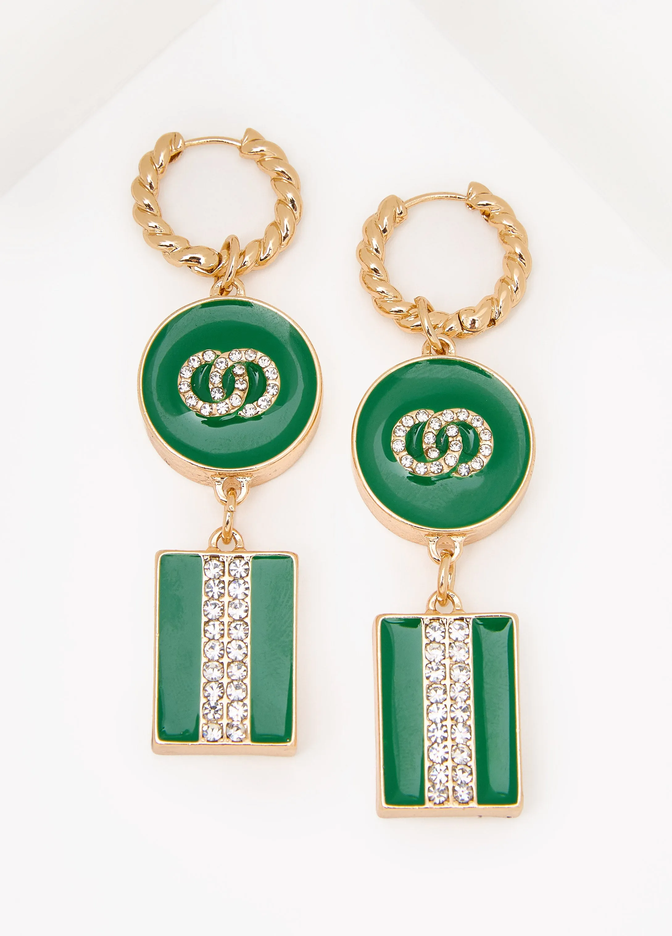 Crystal Ring Drop Earrings sold by Ashley Stewart