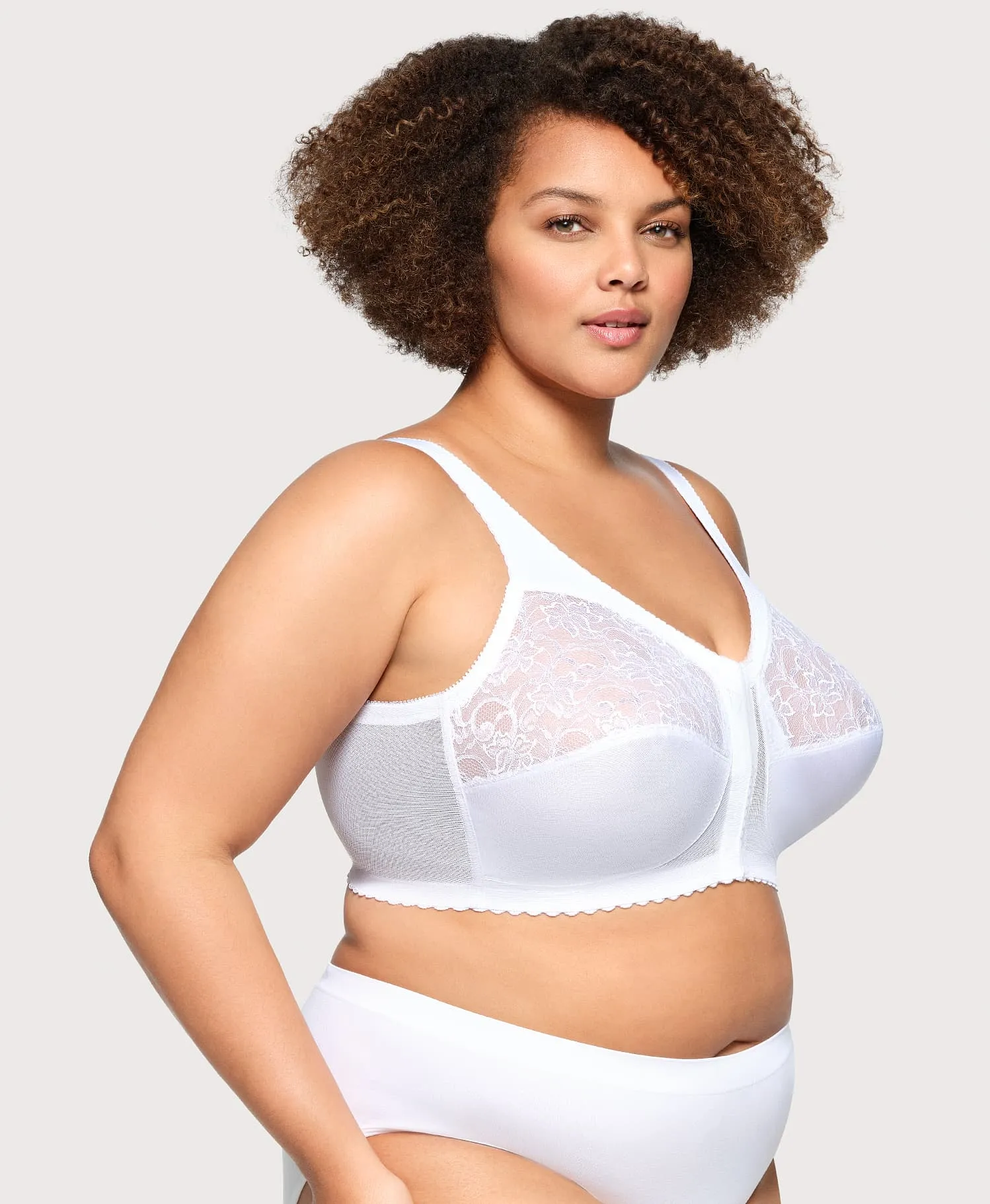 MagicLift Front-Closure Support Bra White sold by Ashley Stewart product image thumbnail 4