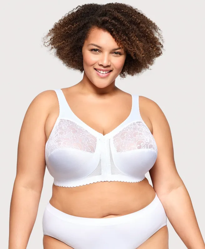 MagicLift Front-Closure Support Bra White made by Glamorise