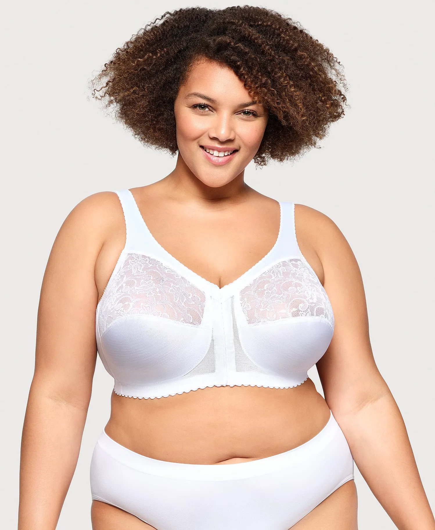 MagicLift Front-Closure Support Bra White sold by Ashley Stewart
