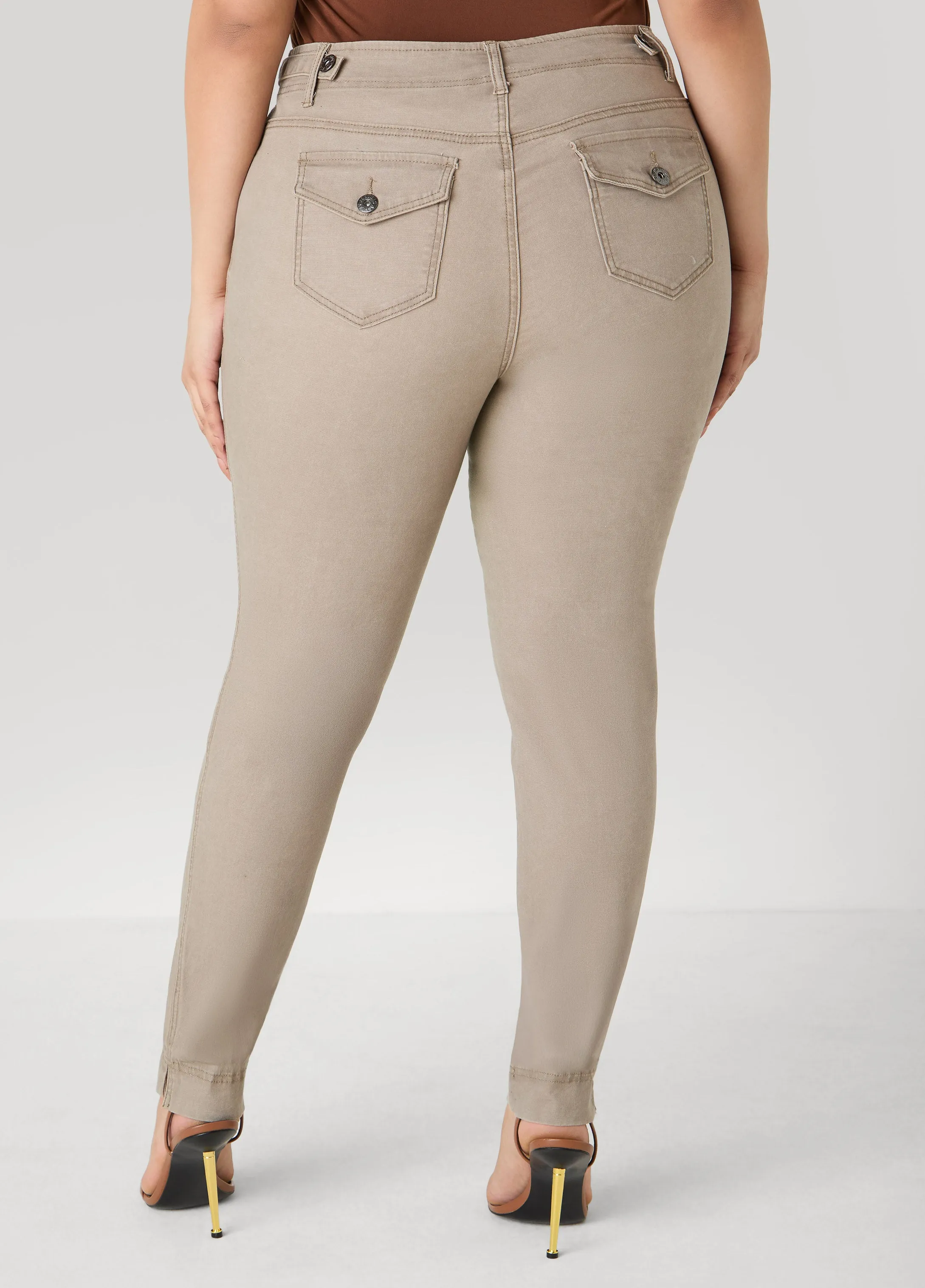 Flap Pocket Skinny Jeans sold by Ashley Stewart product image thumbnail 2