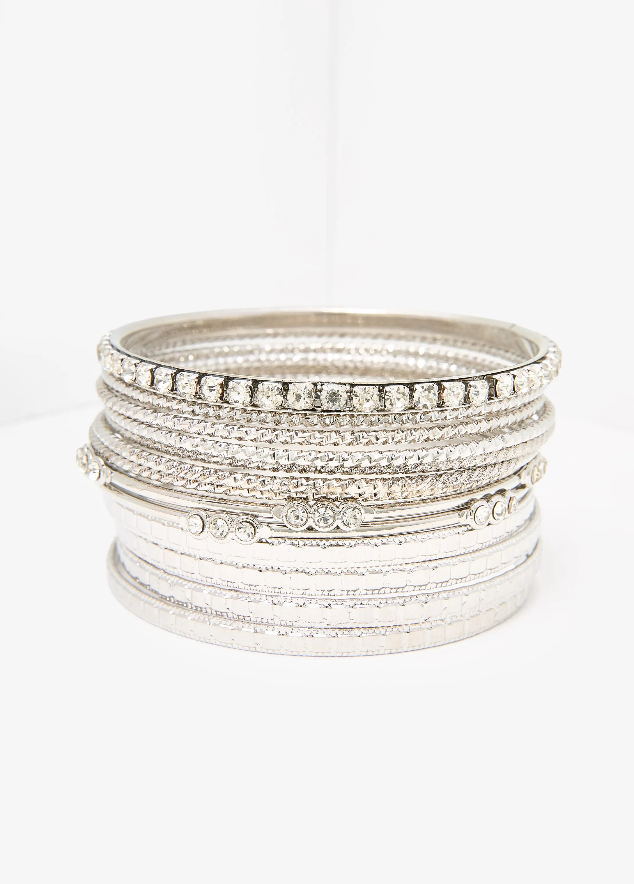 Set Of 13 Silver Tone Bangles sold by Ashley Stewart product image thumbnail 2