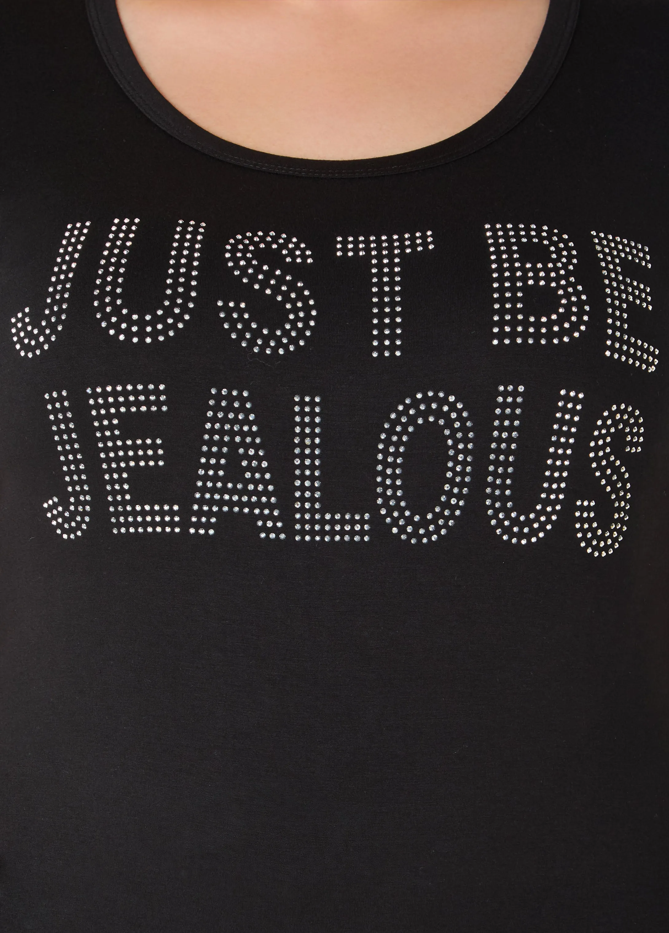 Just Be Jealous Crystal Tee sold by Ashley Stewart product image thumbnail 4