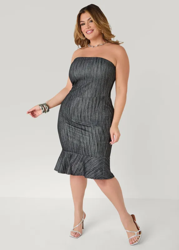 Strapless Denim Bodycon Dress made by Ashley Stewart