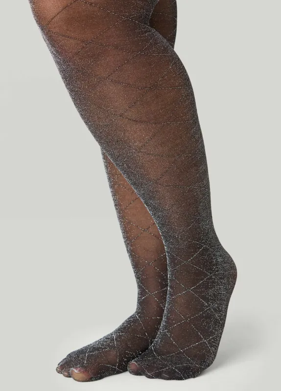 Lurex™ Checked Opaque Tights made by Ashley Stewart