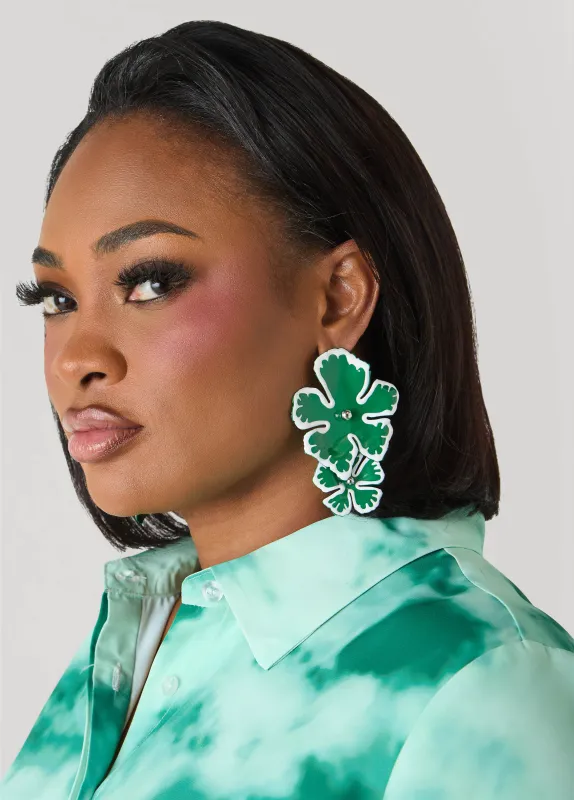 Painted Flower Earrings made by Ashley Stewart