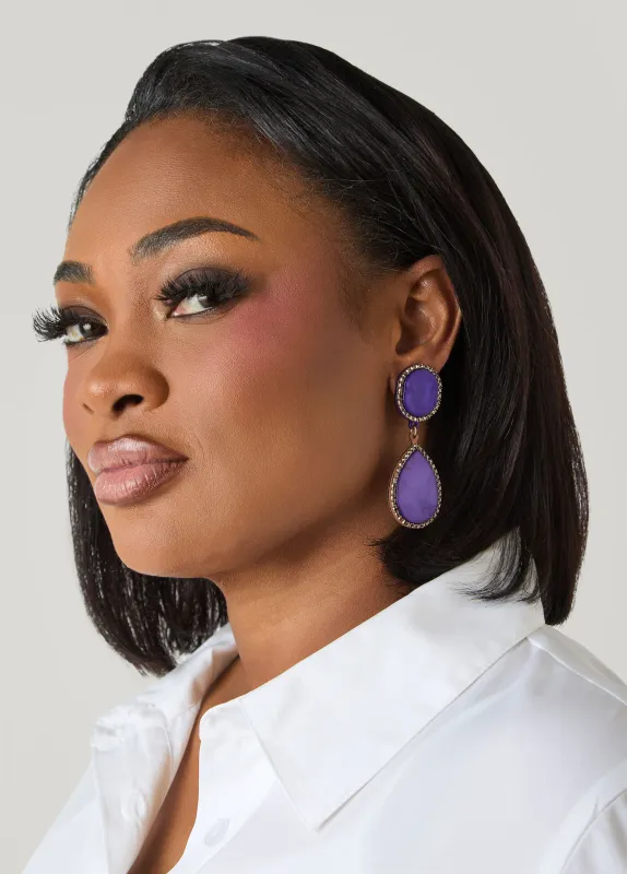 Crystal And Stone Clip On Earrings sold by Ashley Stewart