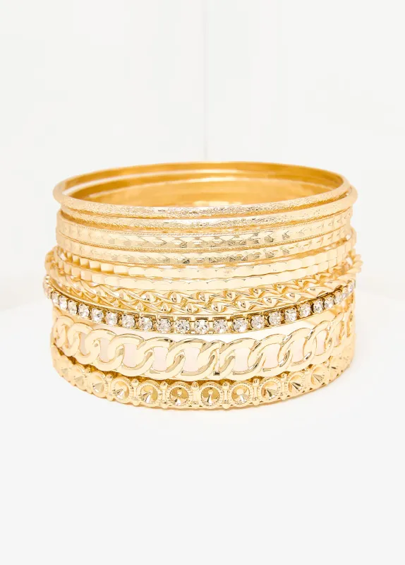 Set Of 11 Gold Tone Bangles sold by Ashley Stewart