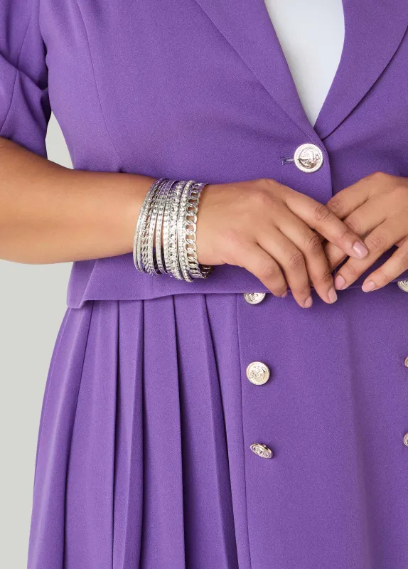 Set Of 11 Silver Tone Bangles sold by Ashley Stewart