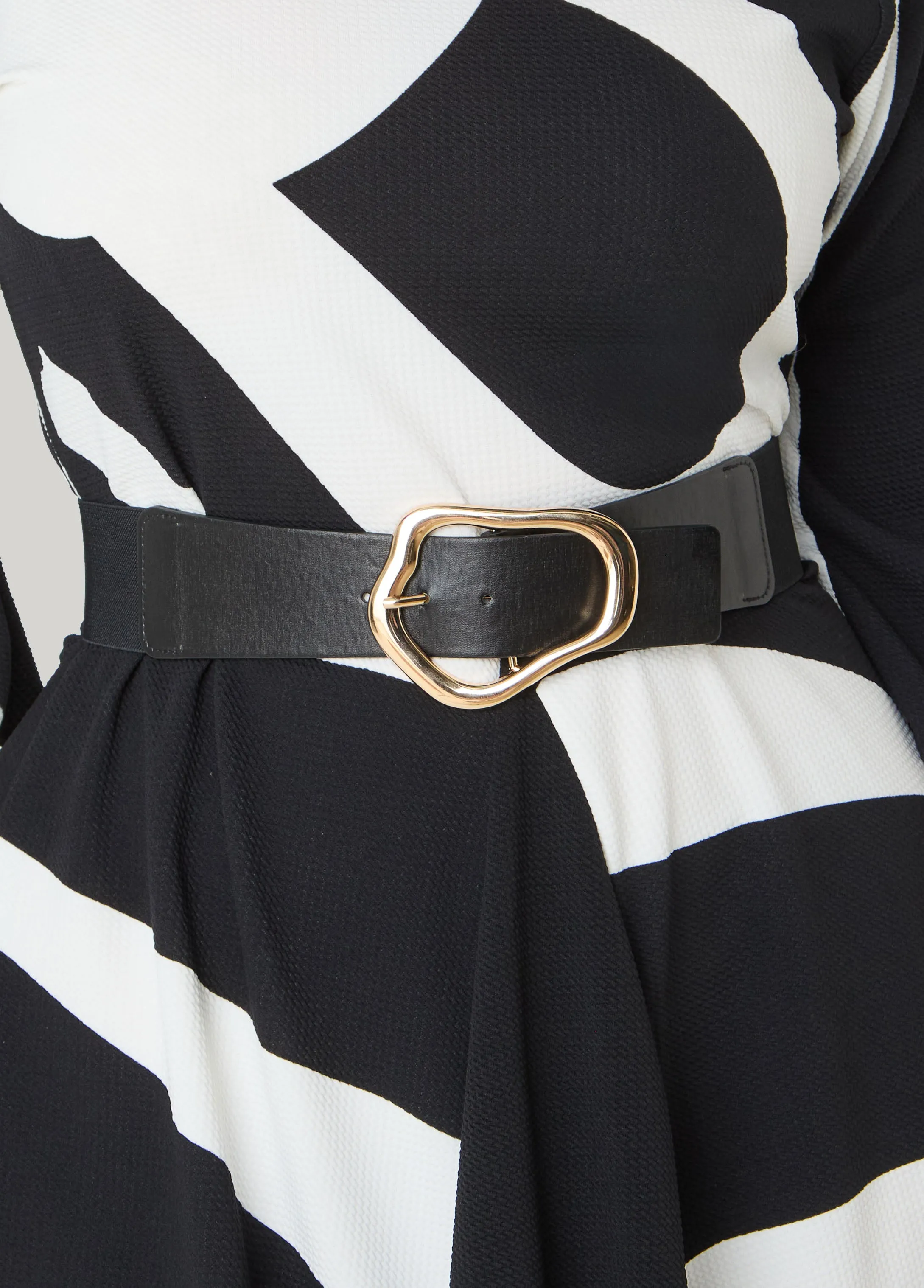 Faux Leather Sculpted Buckle Belt sold by Ashley Stewart product image thumbnail 2