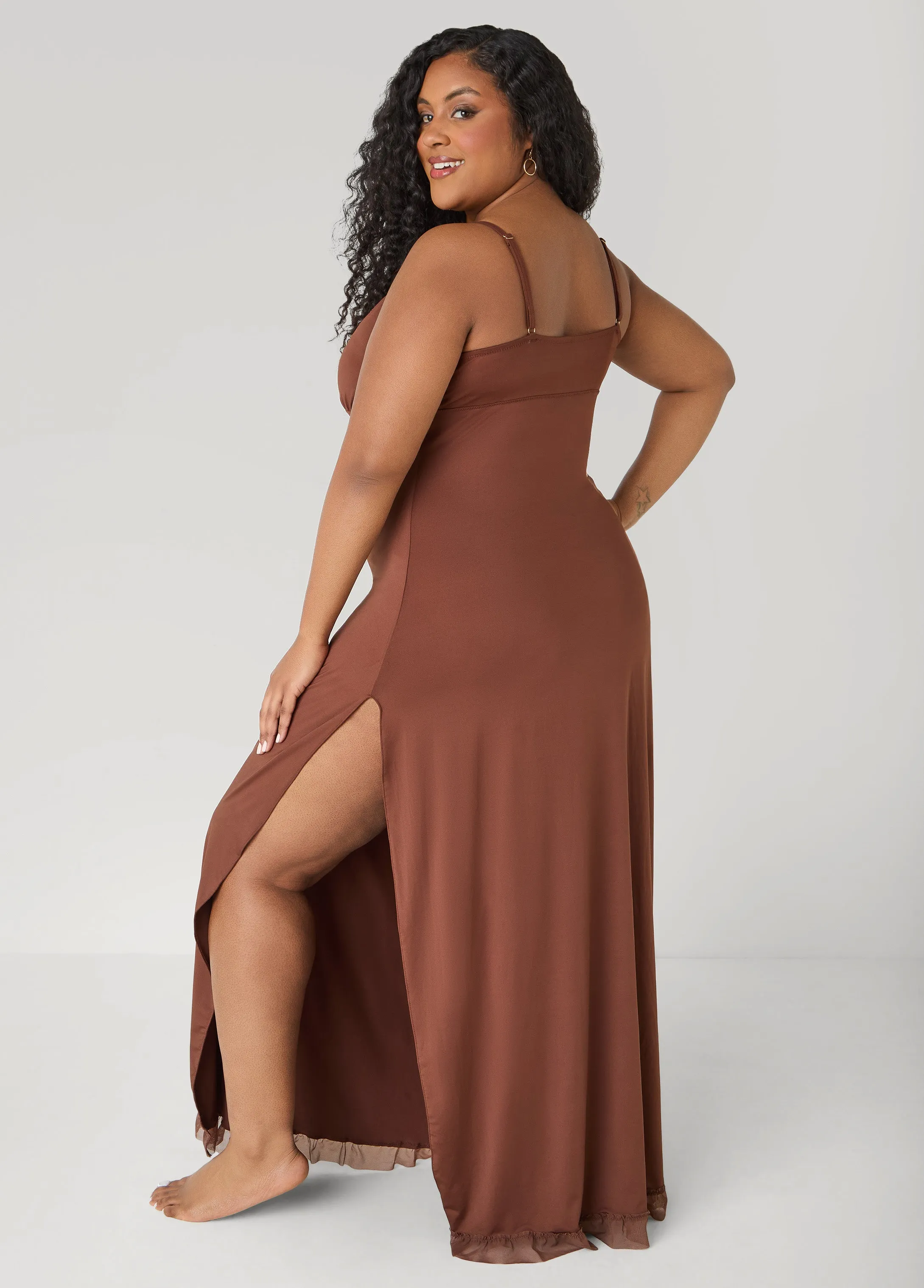 Lace And Mesh Trimmed Nightgown sold by Ashley Stewart product image thumbnail 2