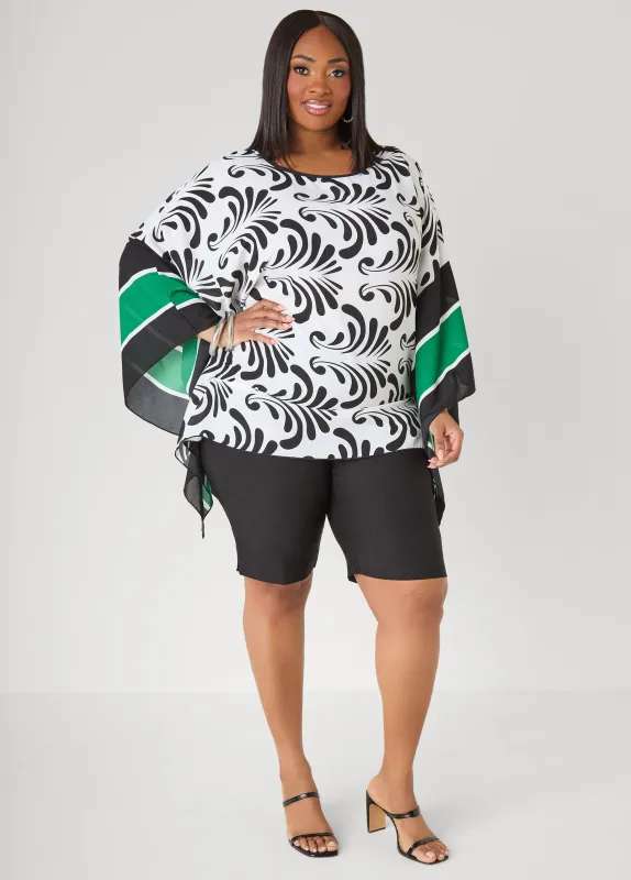 Printed Drama Sleeve Tunic made by Ashley Stewart