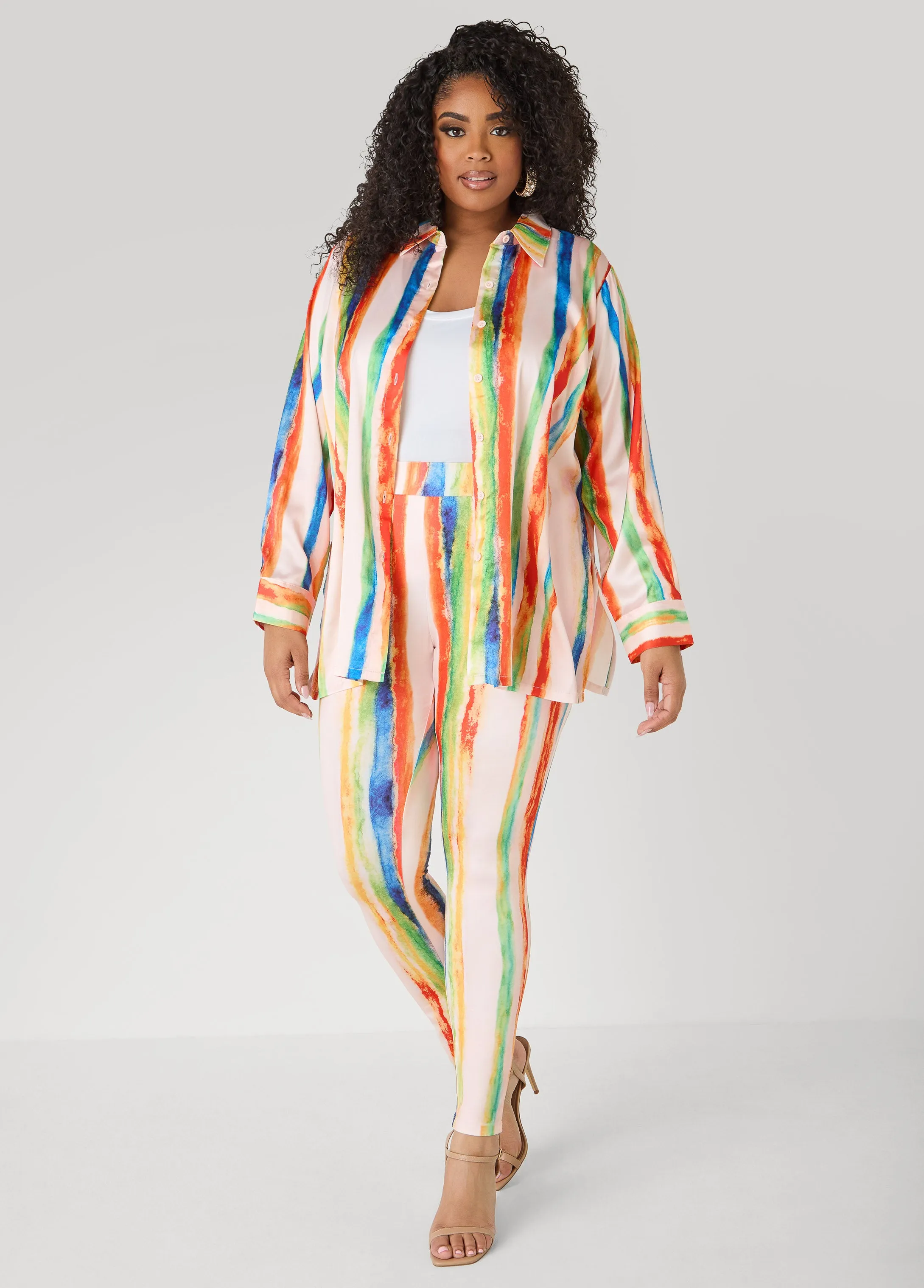 Brushstroke Striped Leggings sold by Ashley Stewart product image thumbnail 3