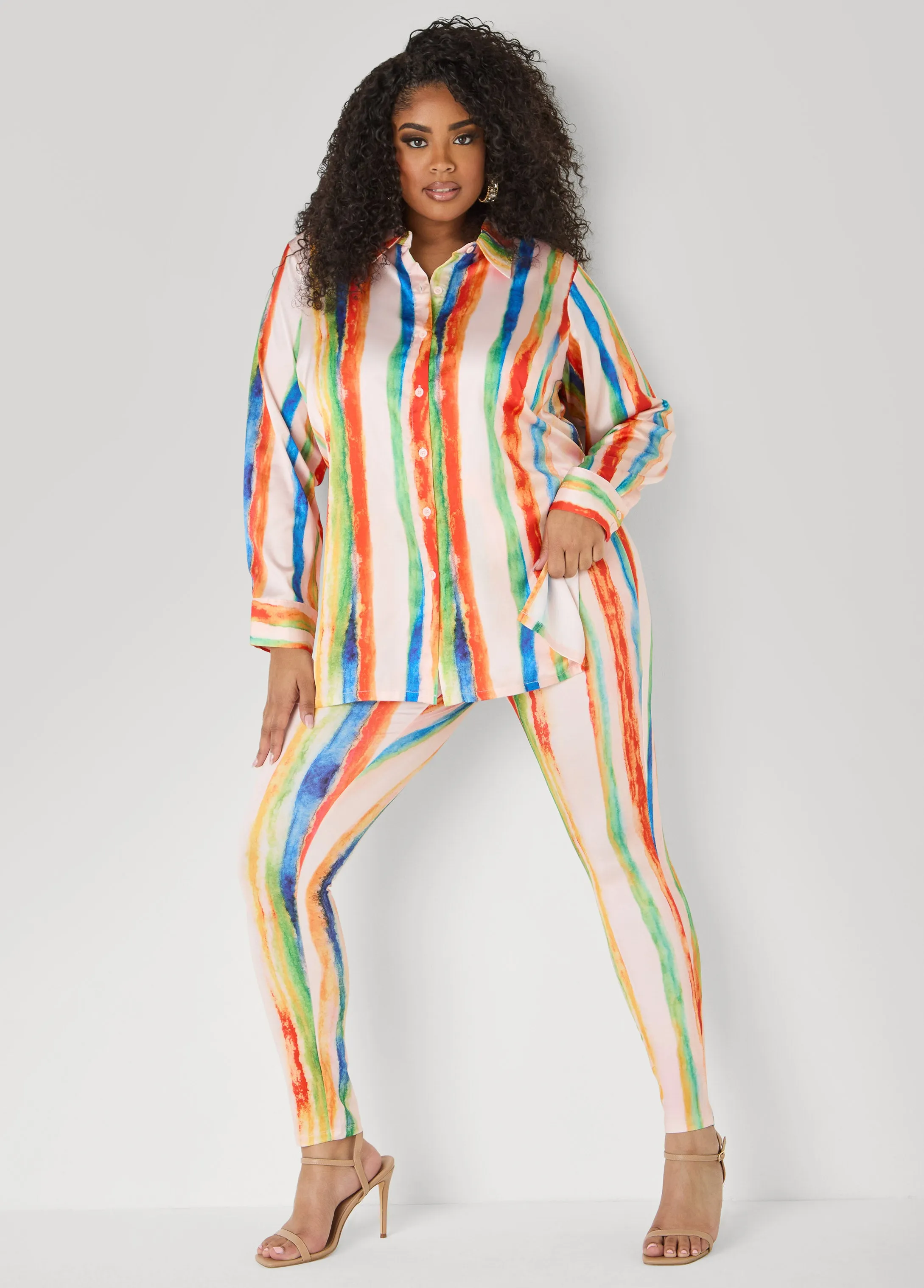 Brushstroke Striped Leggings sold by Ashley Stewart product image thumbnail 4