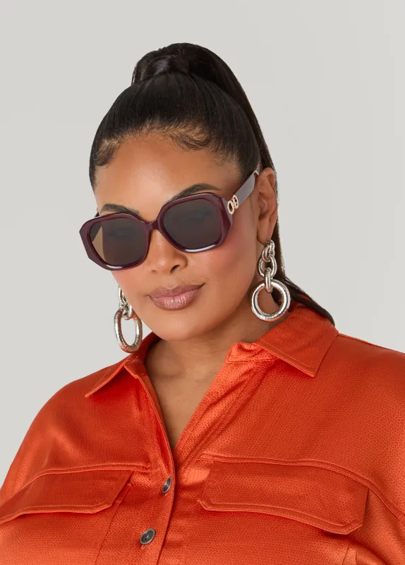 Square Frame Tinted Sunglasses made by Ashley Stewart