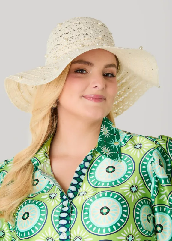 Faux Pearl Crochet Hat made by Ashley Stewart