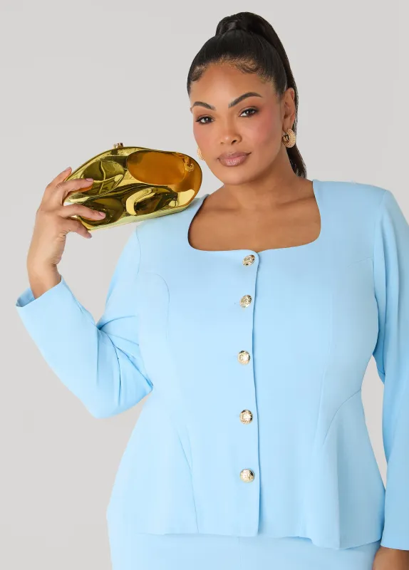 Metallic Hammered Bean Clutch made by Ashley Stewart