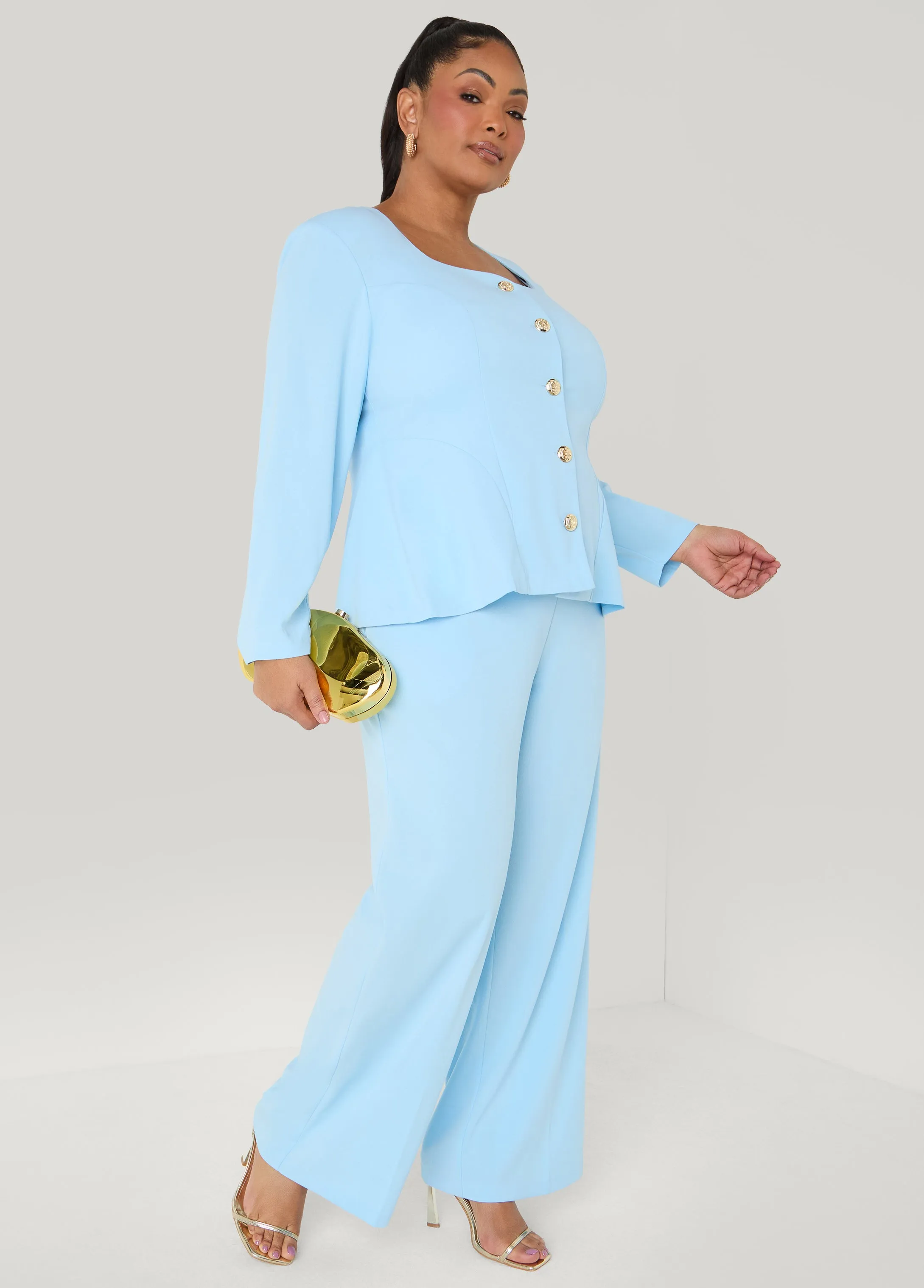 Metallic Hammered Bean Clutch sold by Ashley Stewart product image thumbnail 2