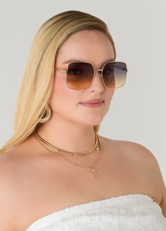 Rectangle Wire Sunglasses made by Ashley Stewart