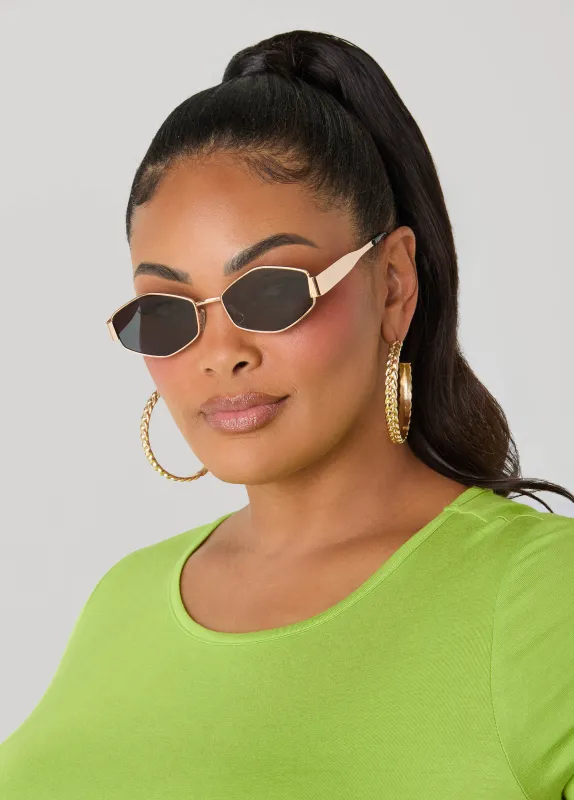 Geometric Framed Sunglasses made by Ashley Stewart
