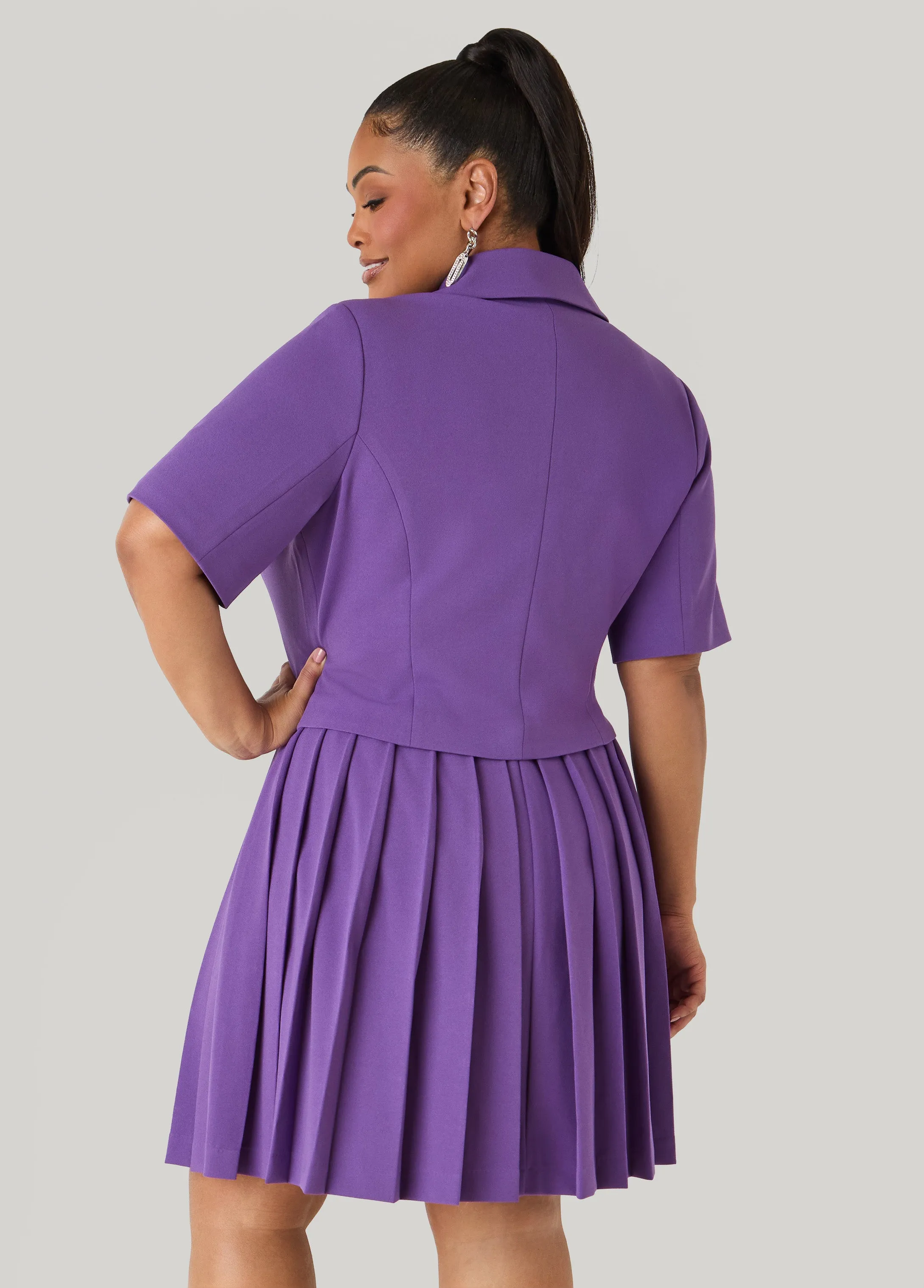 Cropped Button Front Blazer sold by Ashley Stewart product image thumbnail 2