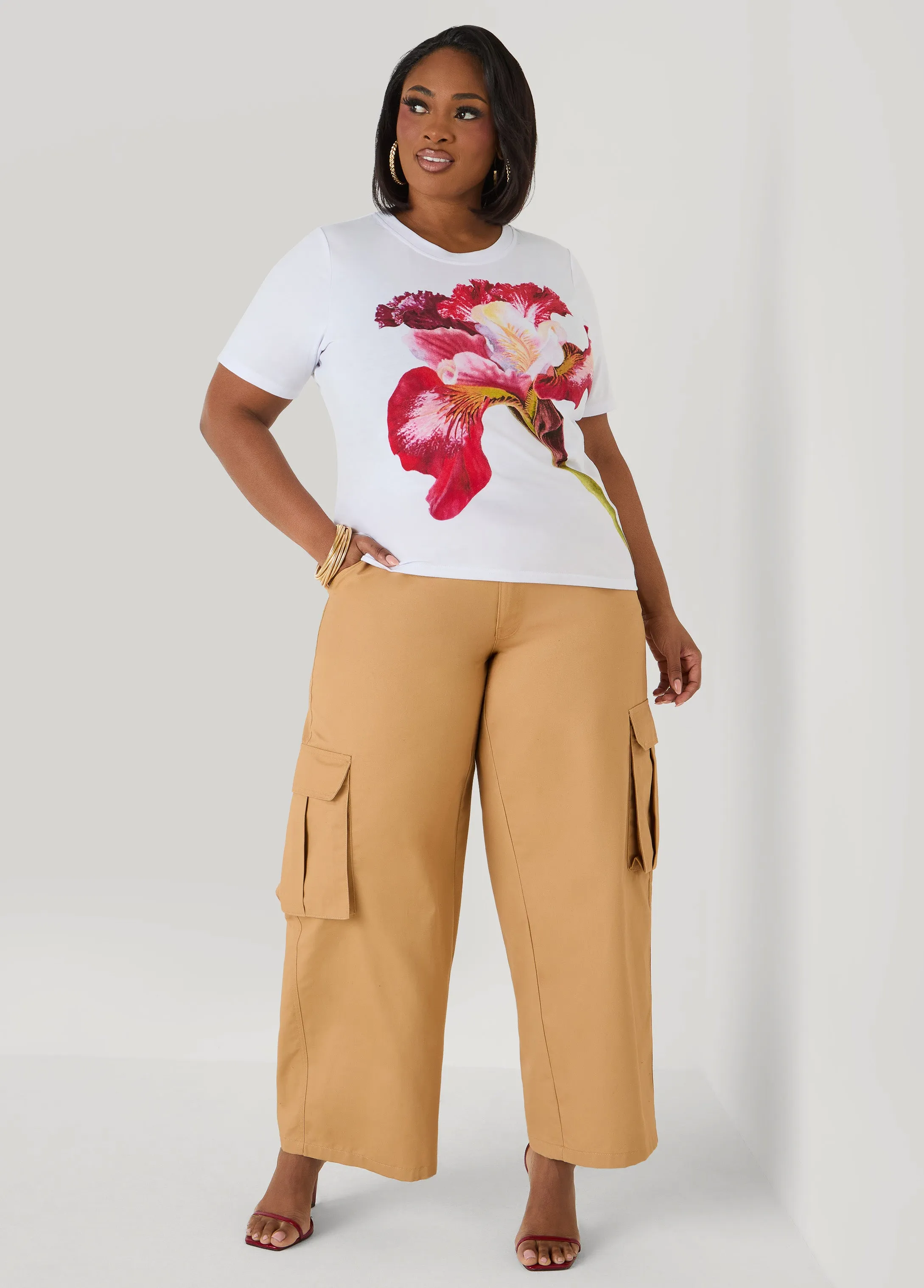 Floral Jersey Graphic Tee sold by Ashley Stewart product image thumbnail 3