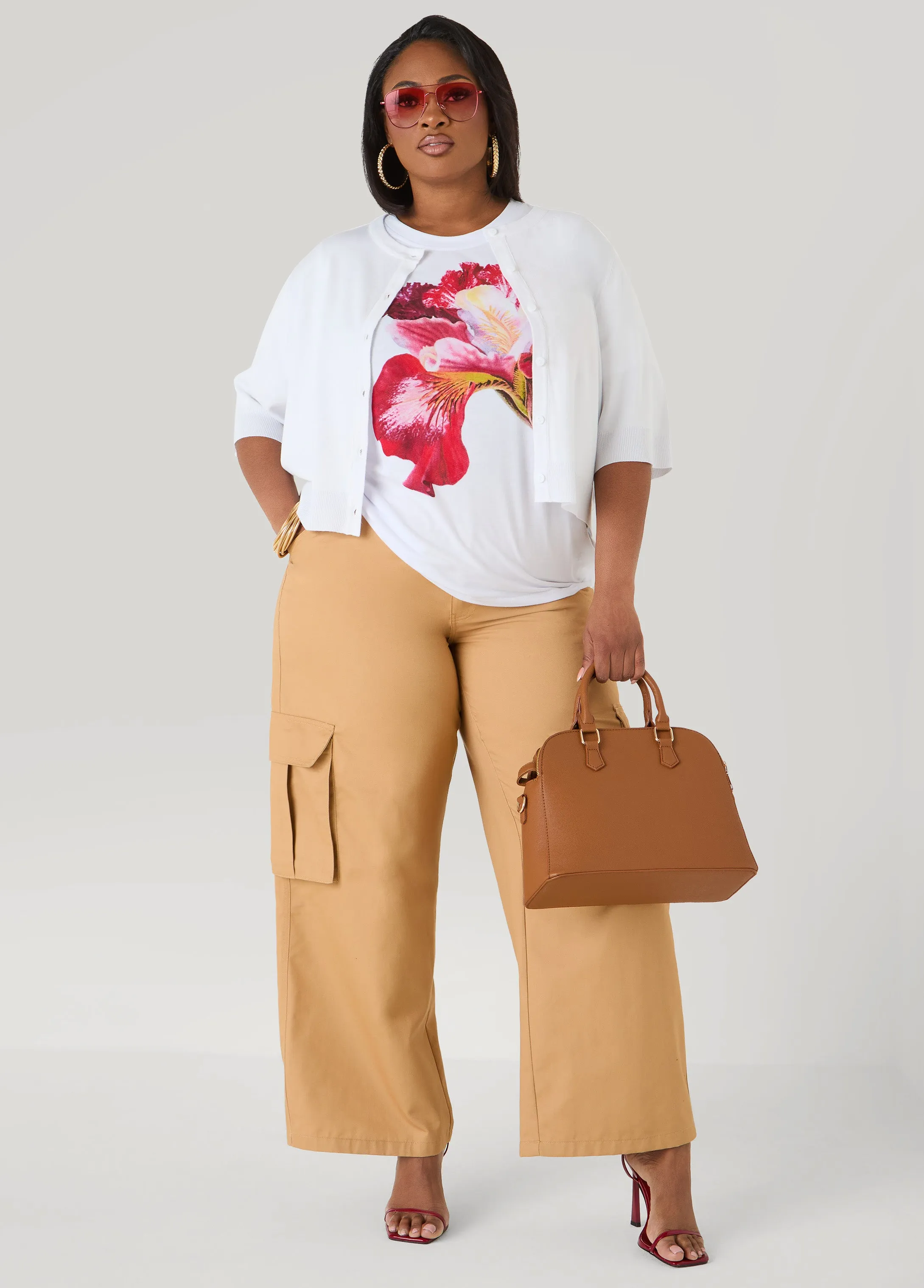 Floral Jersey Graphic Tee sold by Ashley Stewart product image thumbnail 5