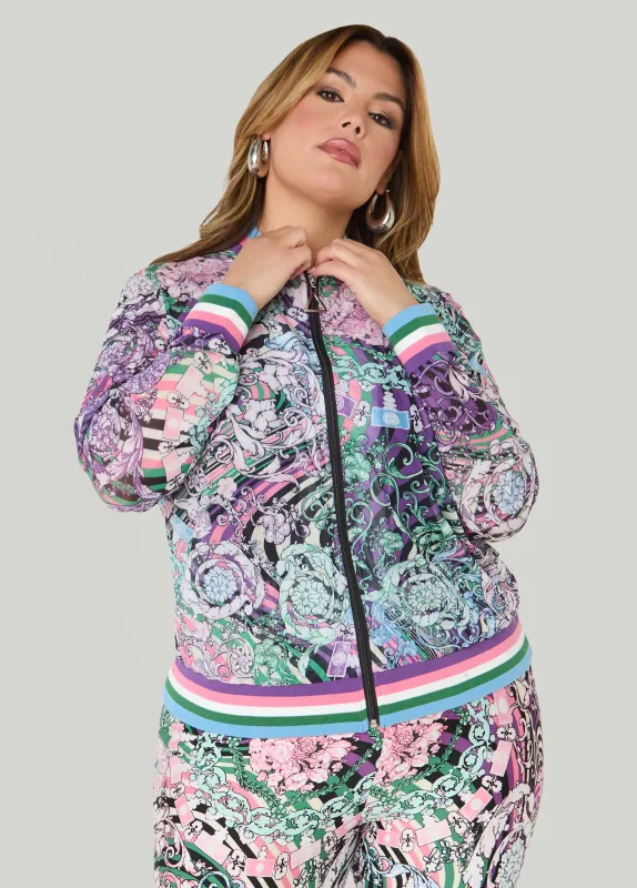 Status Print Mesh Track Jacket made by Ashley Stewart