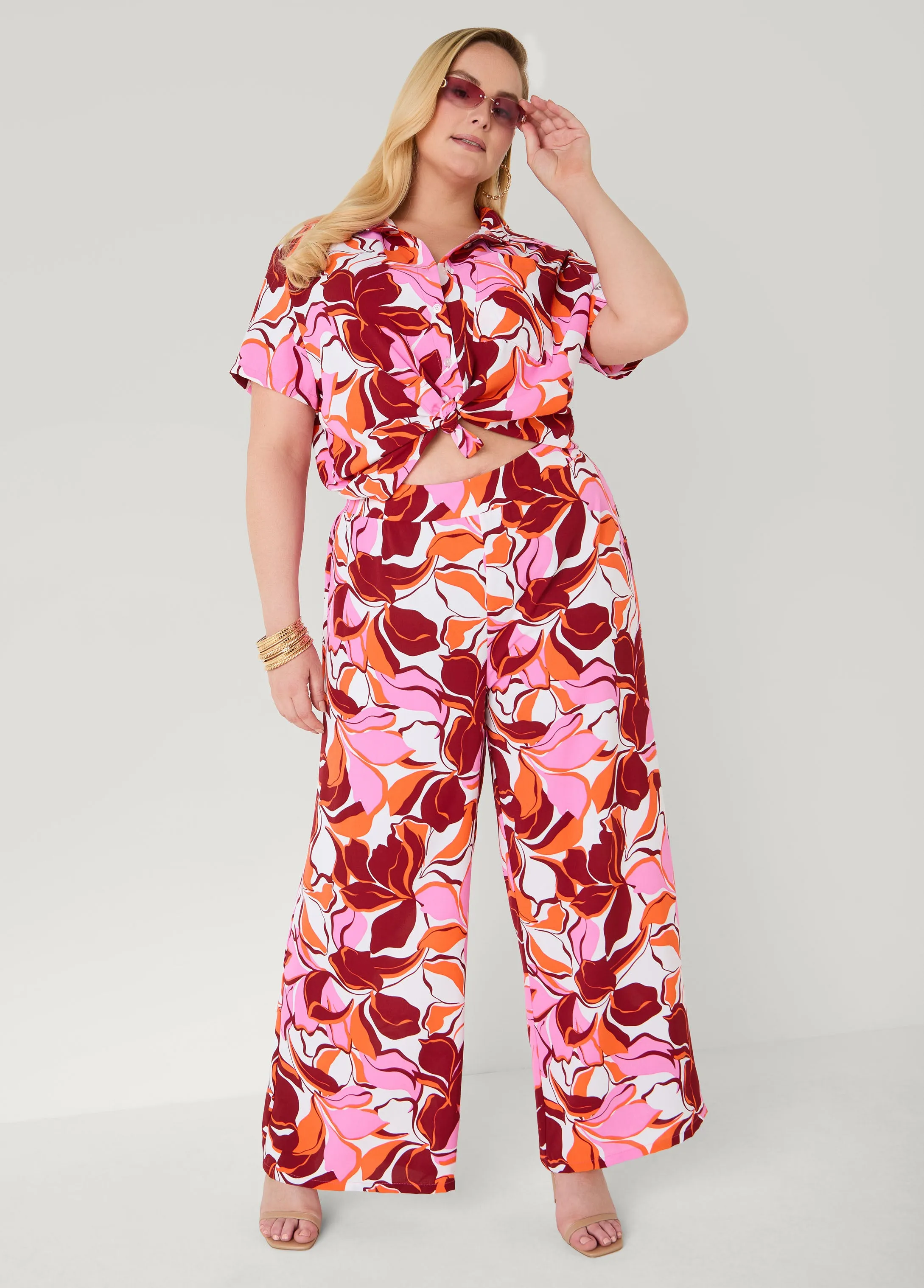 Printed High Waist Pants sold by Ashley Stewart product image thumbnail 4