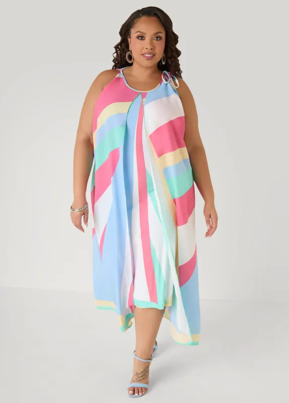 Cape Effect Striped Midaxi Dress sold by Ashley Stewart
