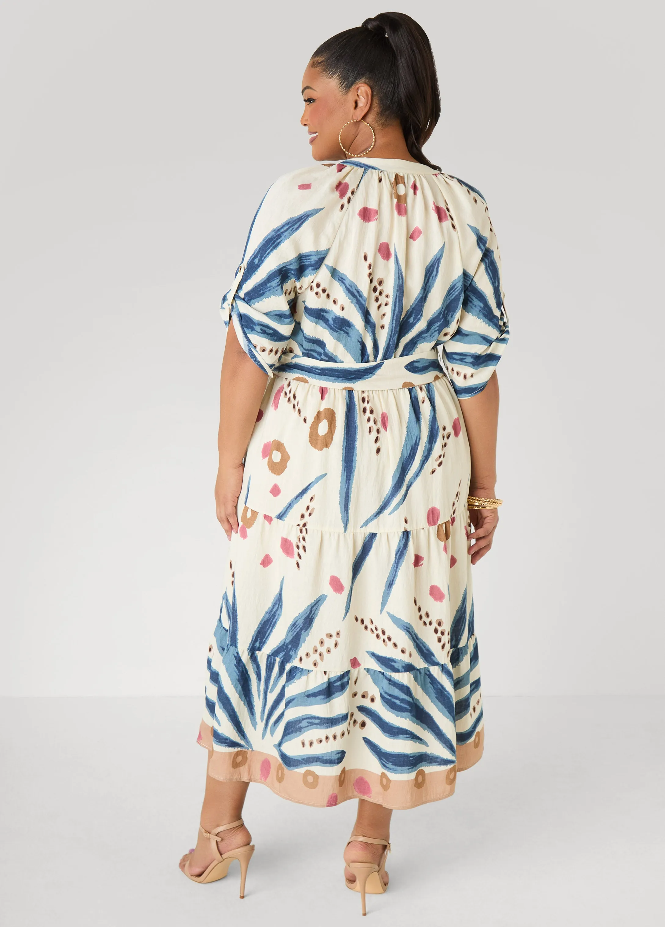 Abstract Print A Line Midaxi Dress sold by Ashley Stewart product image thumbnail 2