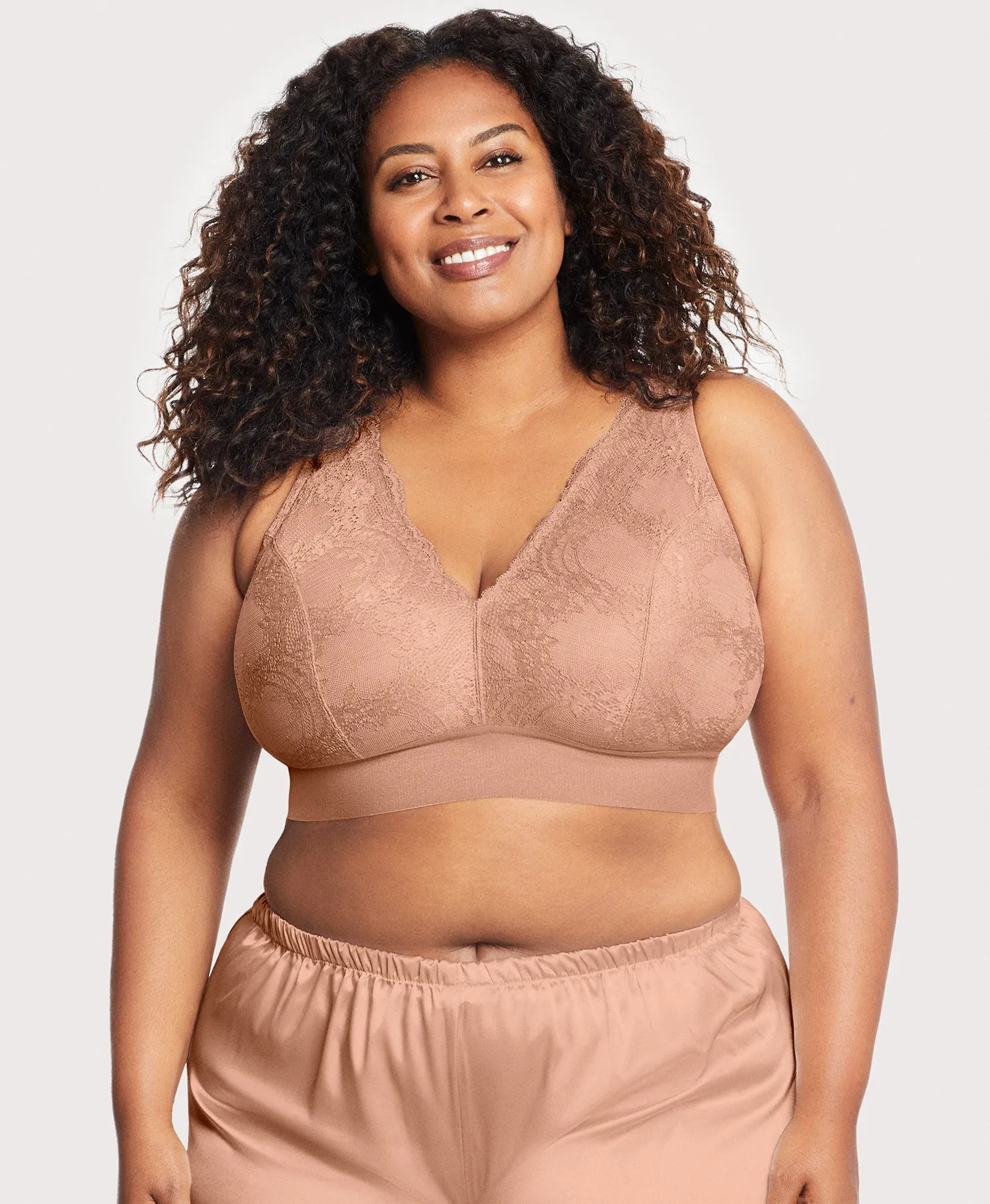 Bramour Lexington Lace Plunge Bralette sold by Ashley Stewart