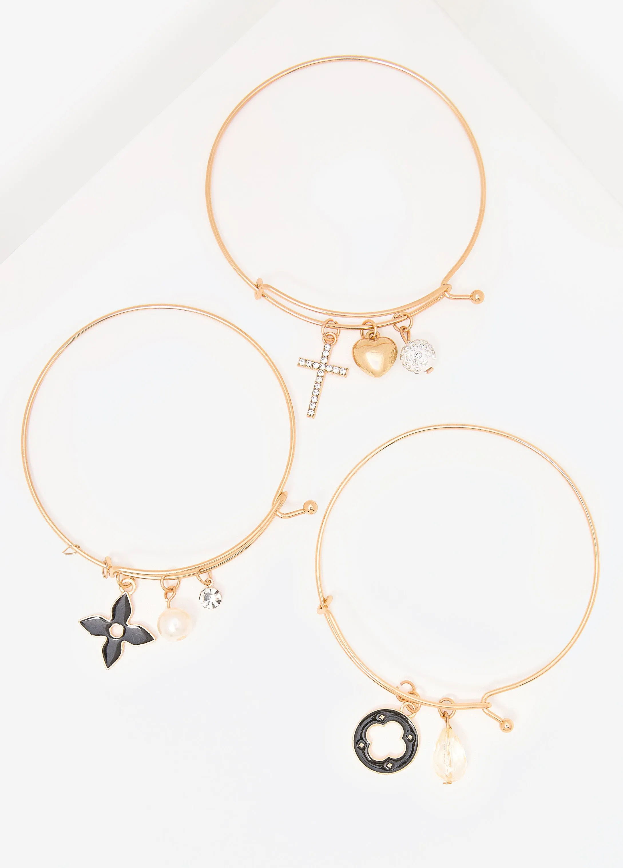 Crystal Charm Bangle Set sold by Ashley Stewart product image thumbnail 2