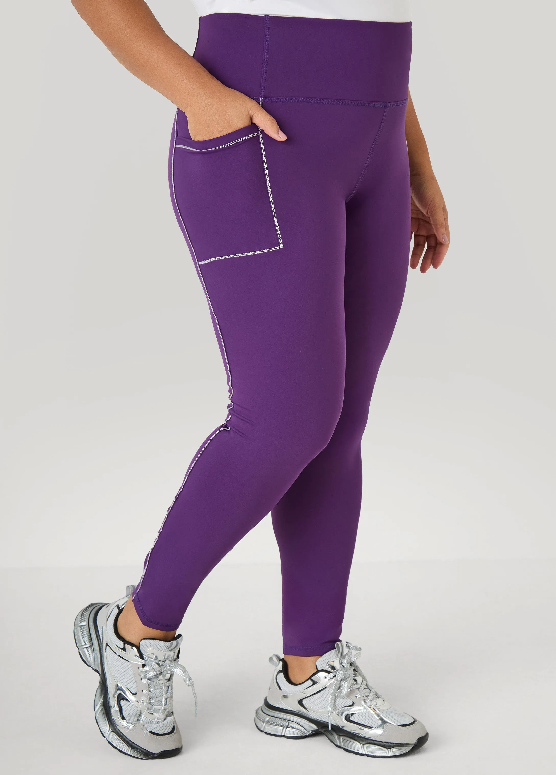 Piped High Waist Leggings sold by Ashley Stewart product image thumbnail 3