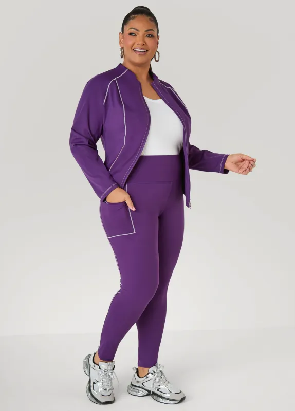 Piped High Waist Leggings made by Ashley Stewart