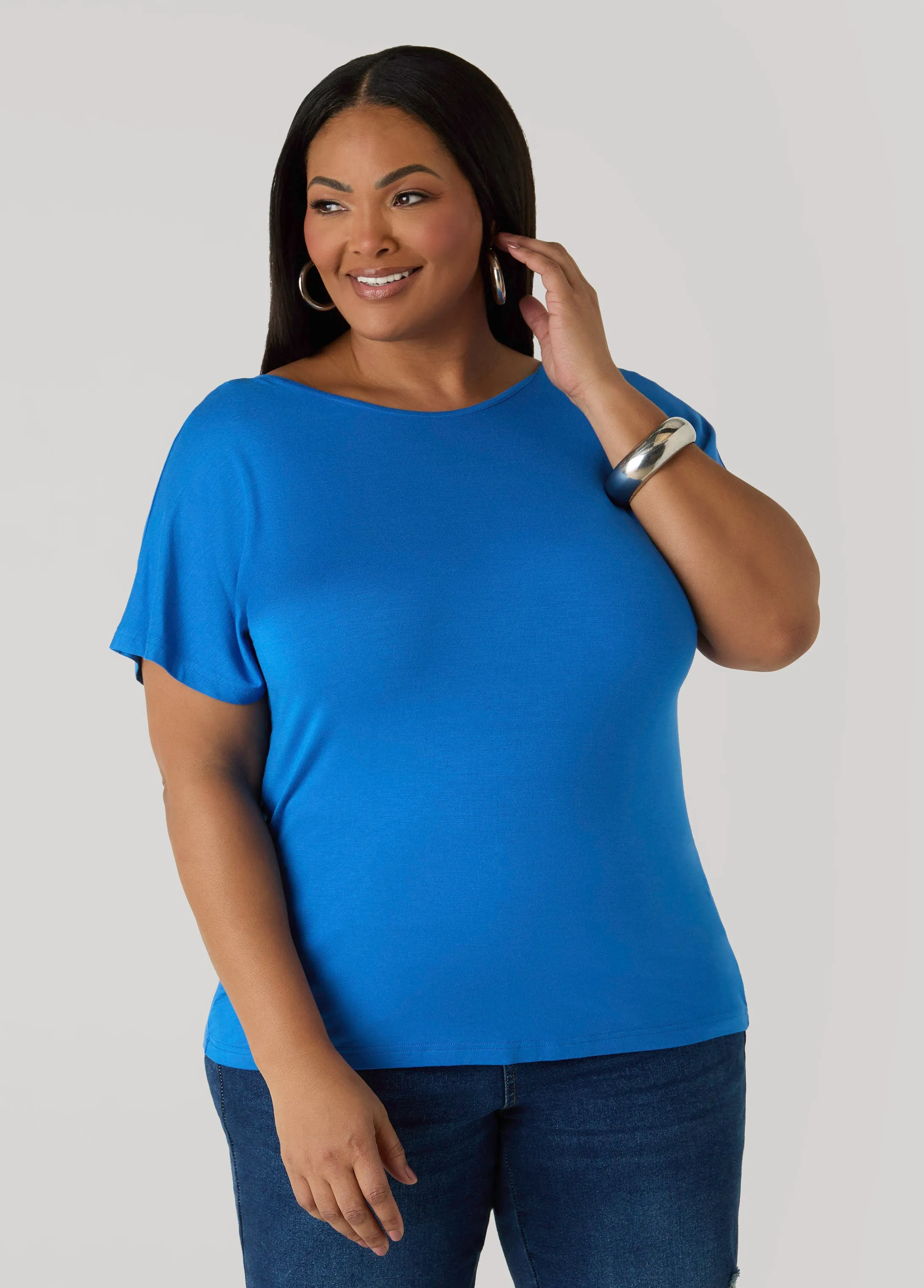 Lace Paneled Open Back Top sold by Ashley Stewart product image thumbnail 4