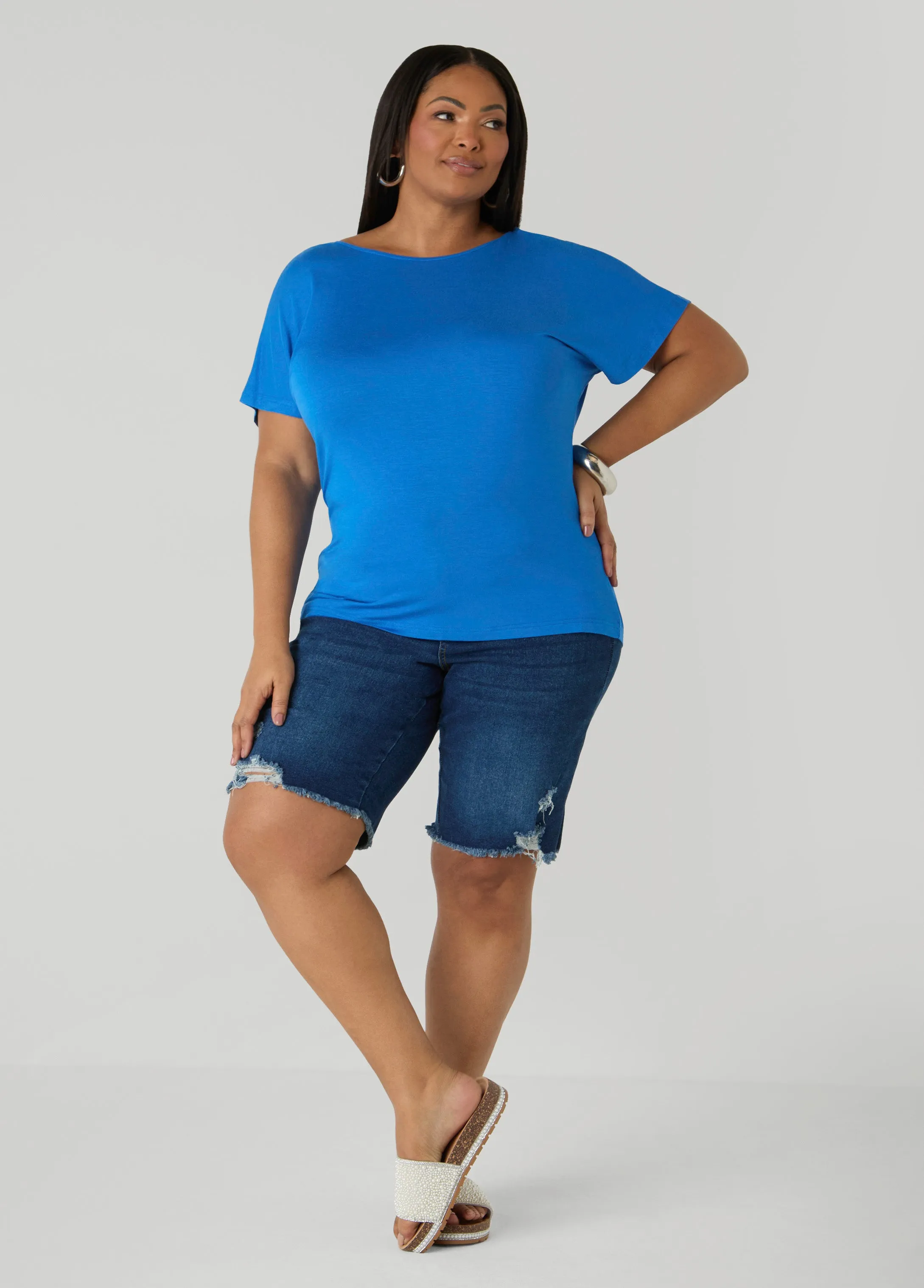 Lace Paneled Open Back Top sold by Ashley Stewart product image thumbnail 3