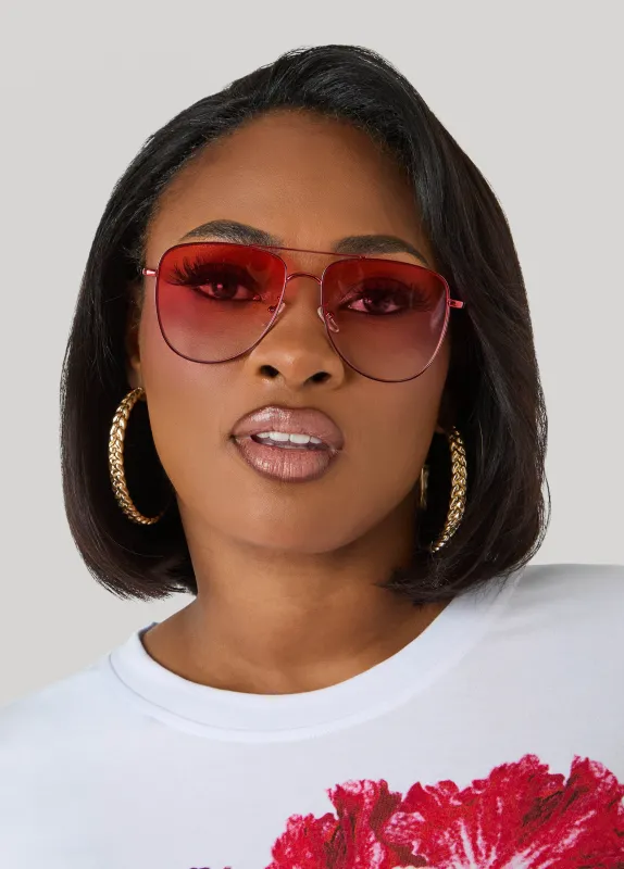 Ombre Tinted Aviator Sunglasses made by Ashley Stewart