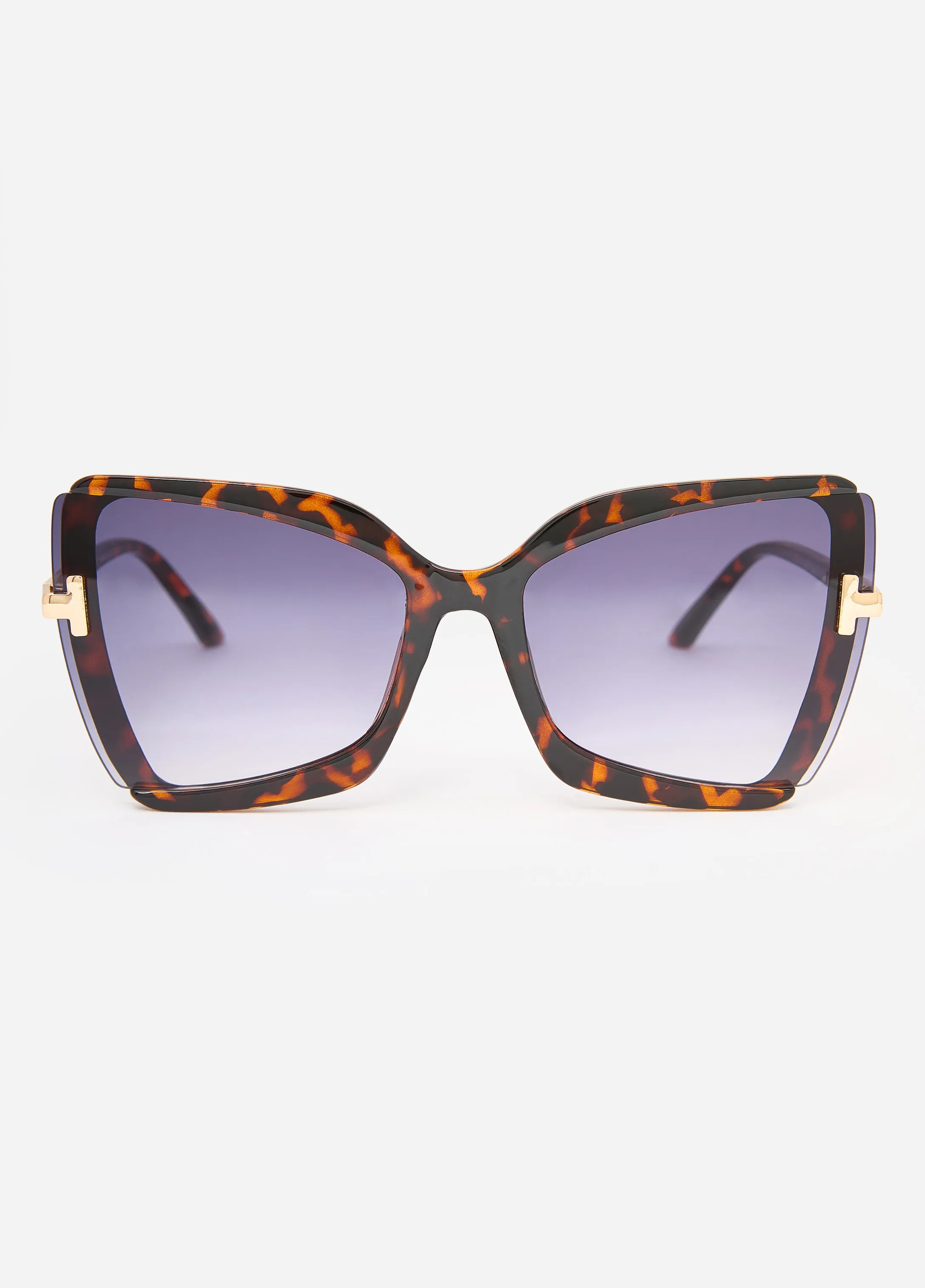 Tortoiseshell Square Sunglasses sold by Ashley Stewart product image thumbnail 2