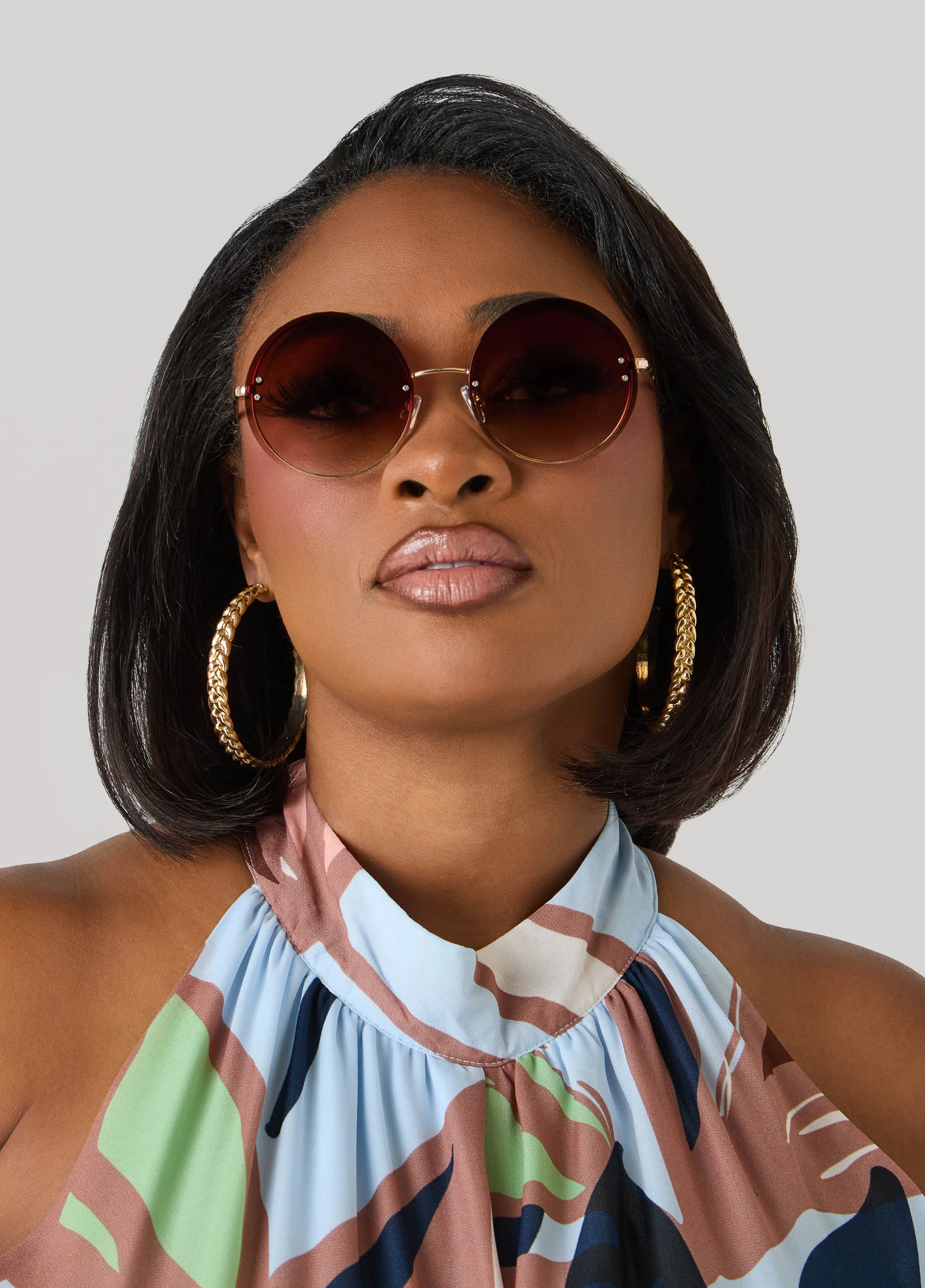 Tinted Round Frame Sunglasses sold by Ashley Stewart