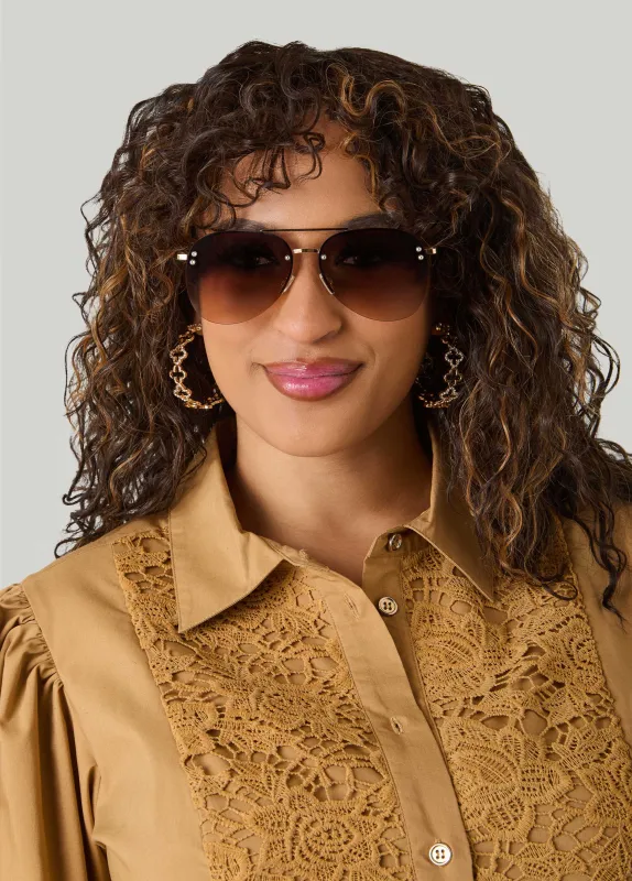 Ombre Aviator Sunglasses made by Ashley Stewart