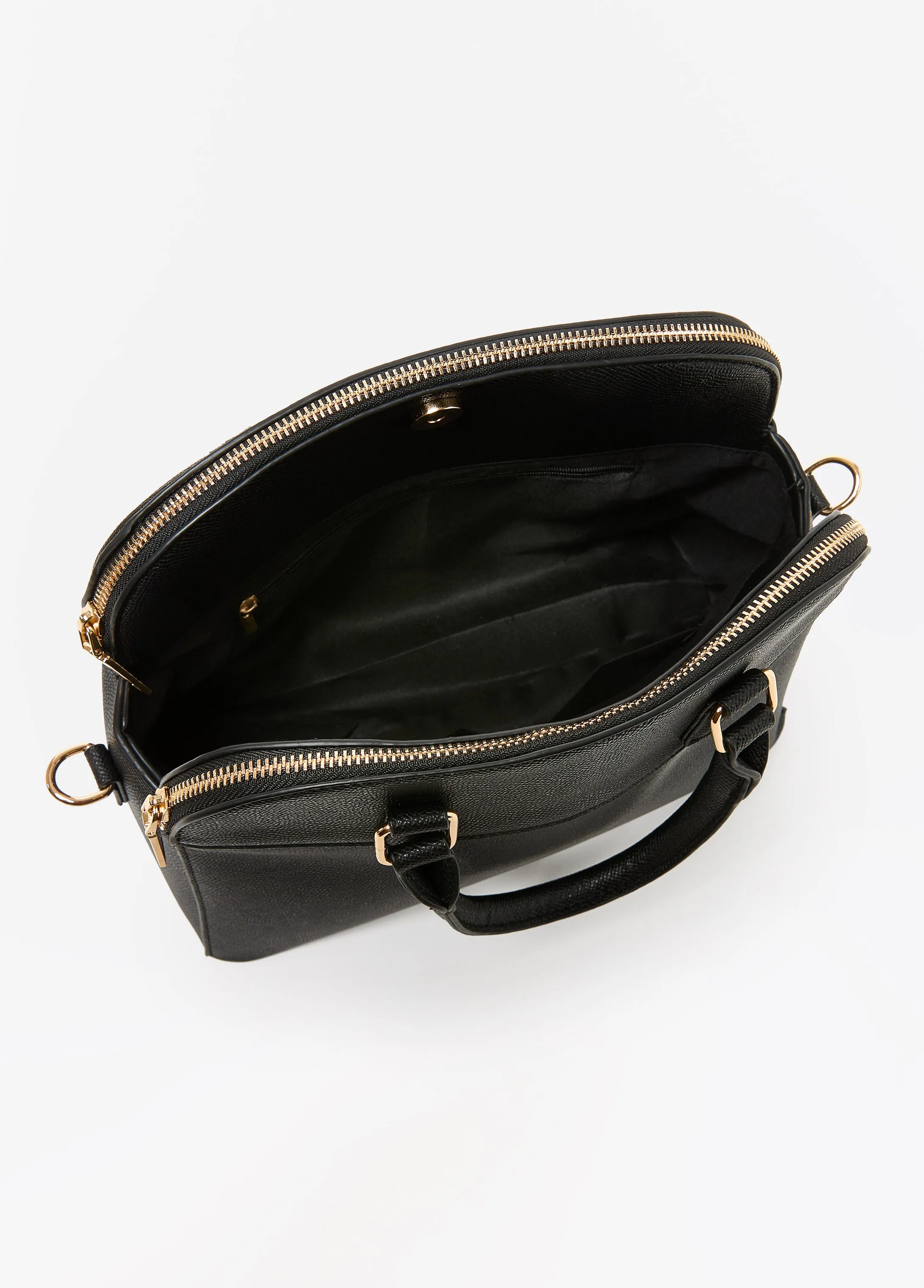 Textured Faux Leather Satchel sold by Ashley Stewart product image thumbnail 4