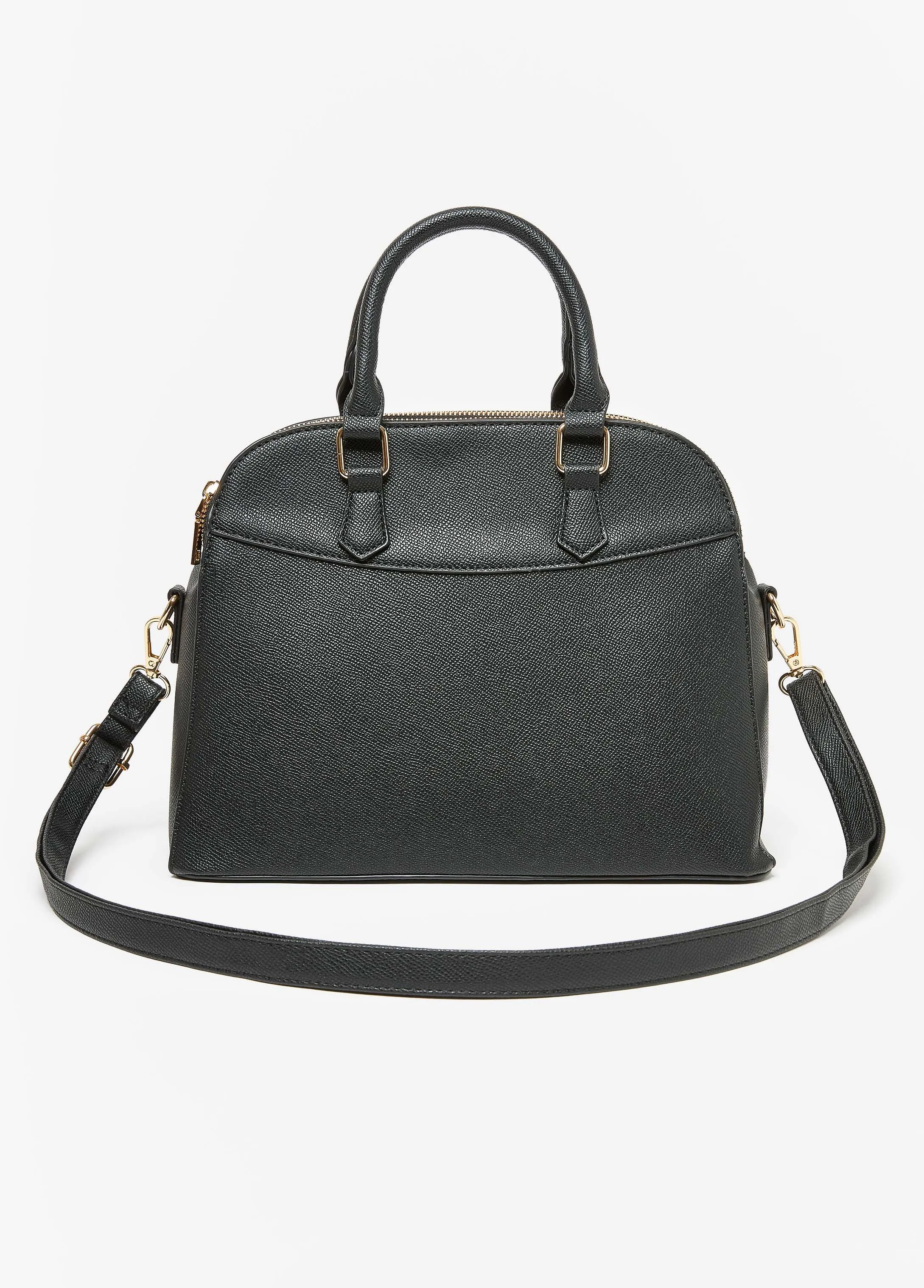 Textured Faux Leather Satchel sold by Ashley Stewart product image thumbnail 3
