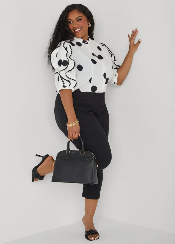 Textured Faux Leather Satchel made by Ashley Stewart