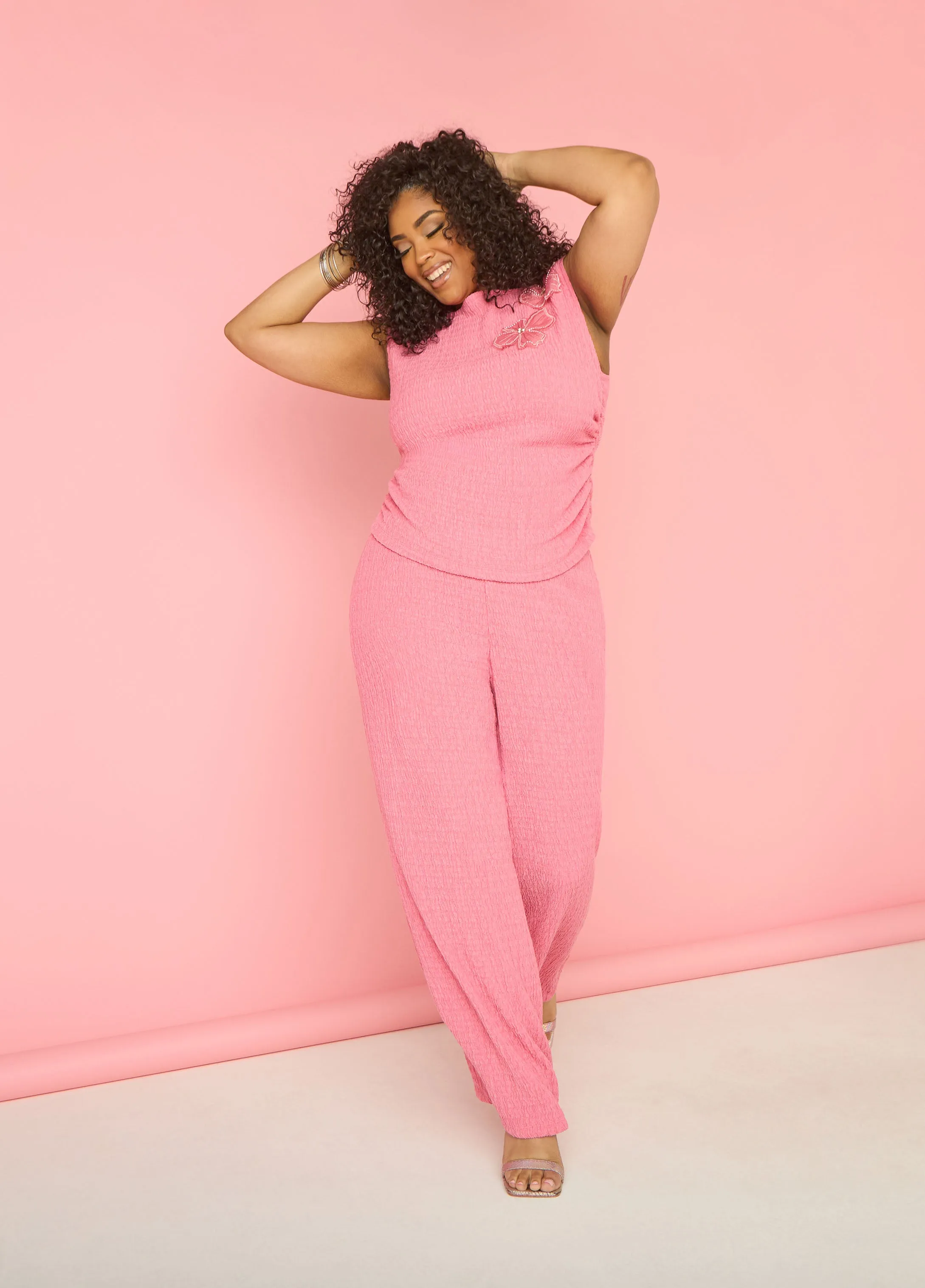 Textured Pull On Pants sold by Ashley Stewart product image thumbnail 3