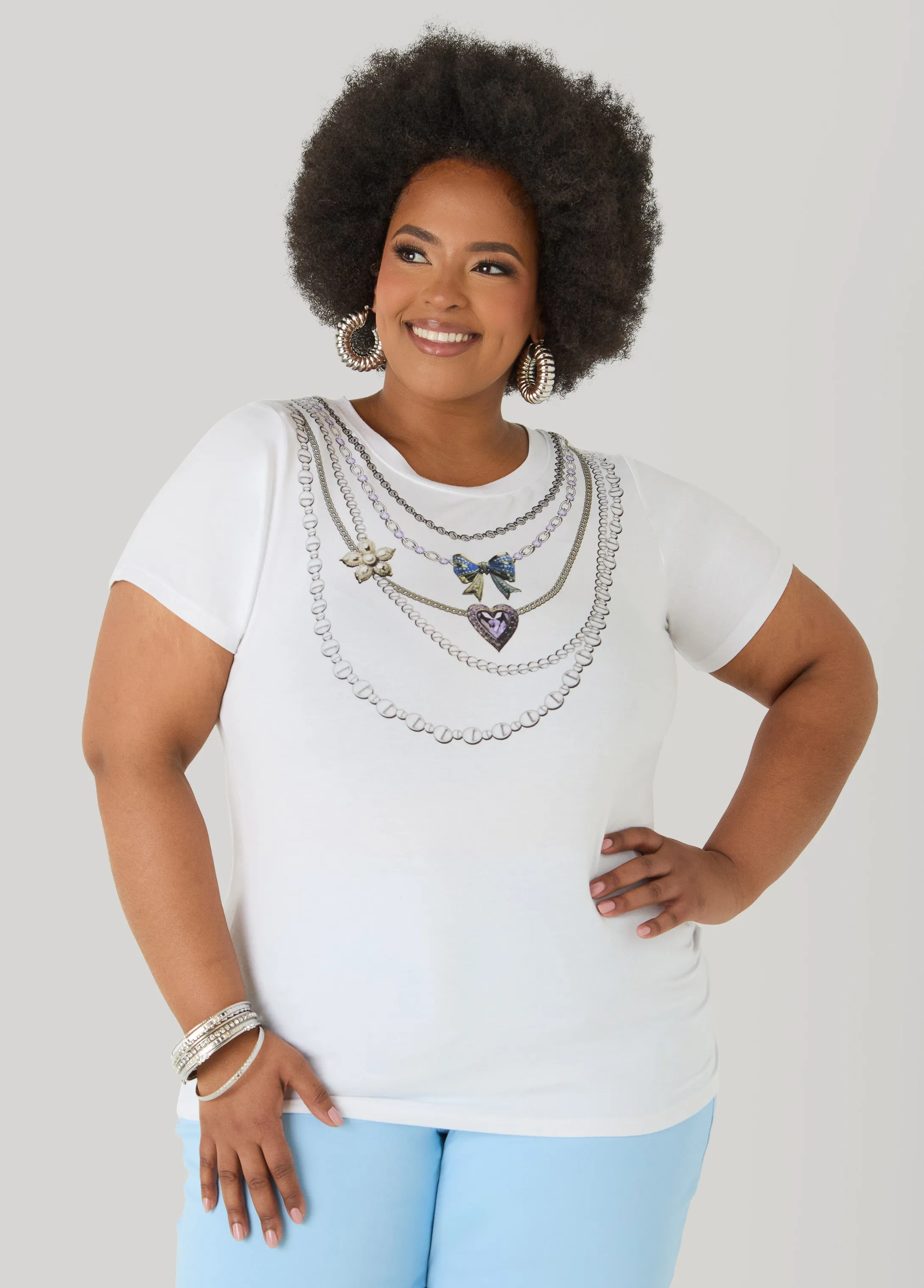 Necklace Graphic Tee sold by Ashley Stewart