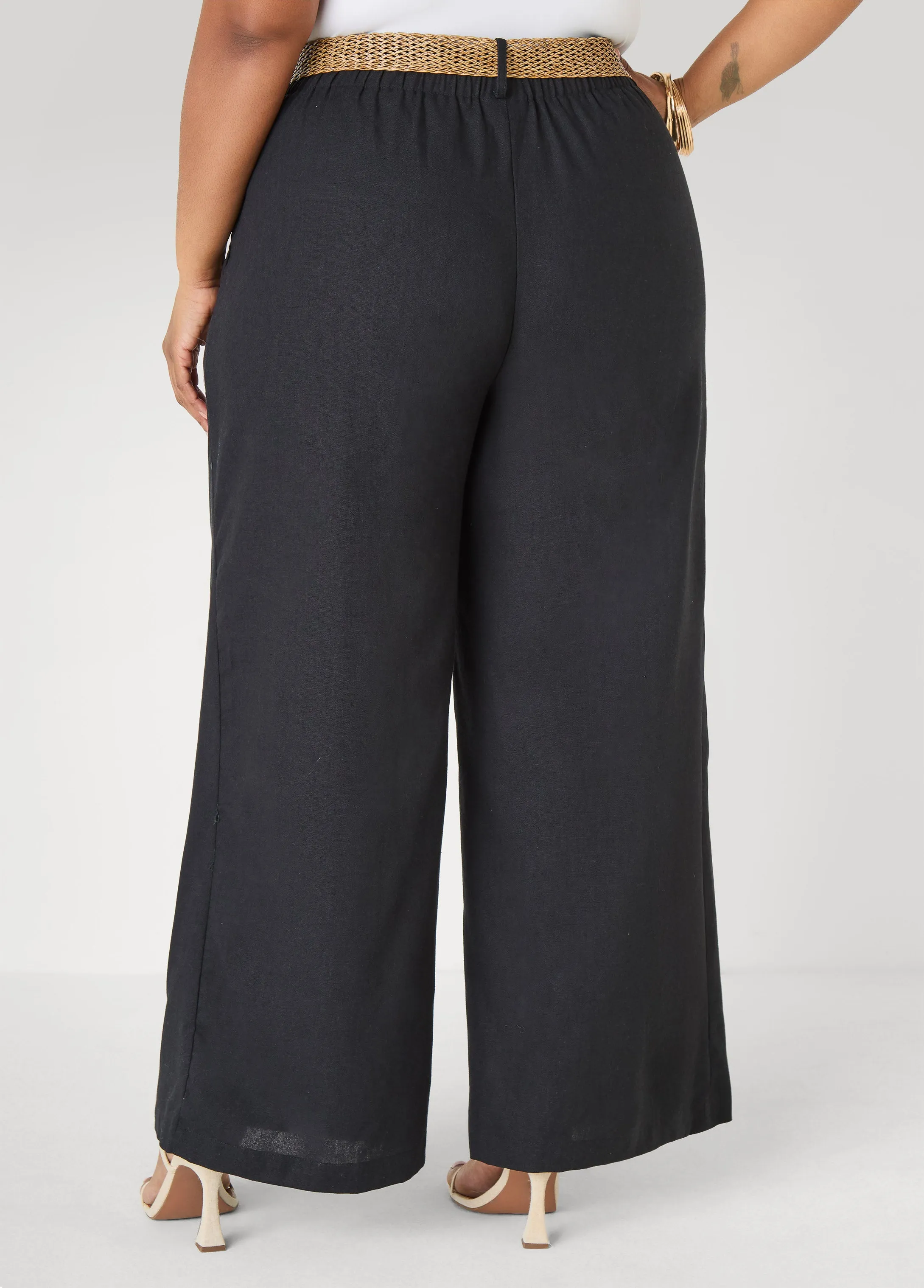 Belted Wide Leg Pants sold by Ashley Stewart product image thumbnail 2