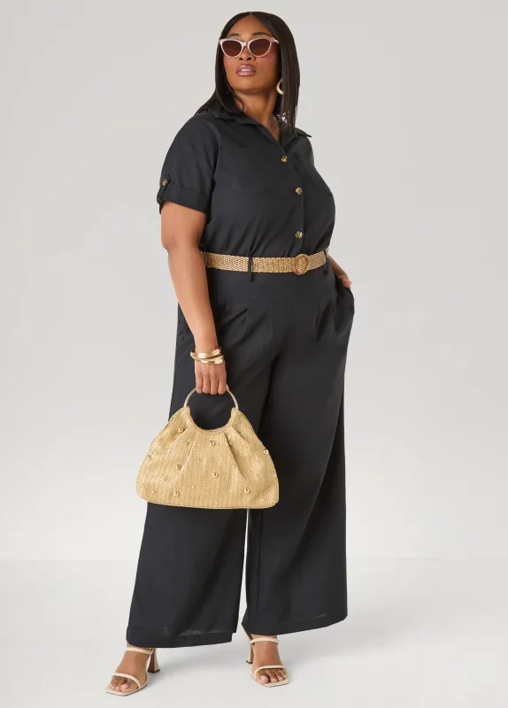 Belted Wide Leg Pants made by Ashley Stewart